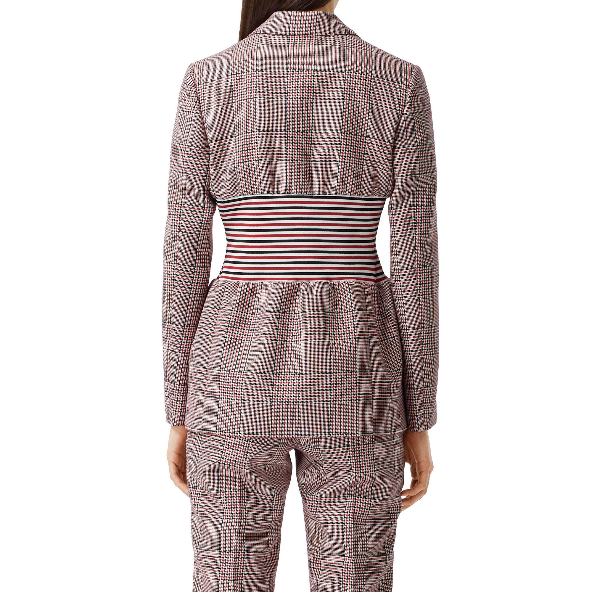 니트 패널 하운즈투스 체크 울 재킷