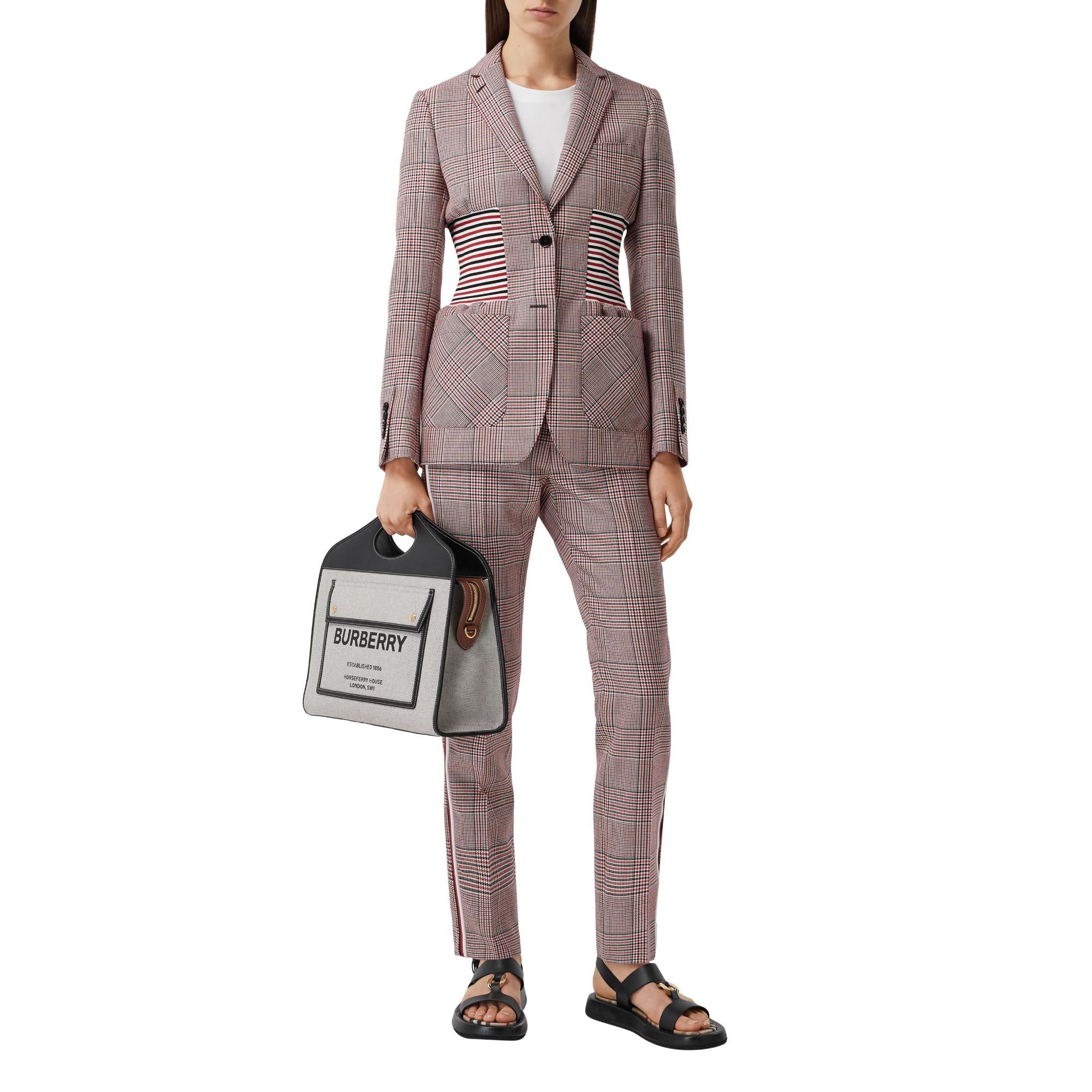 니트 패널 하운즈투스 체크 울 재킷