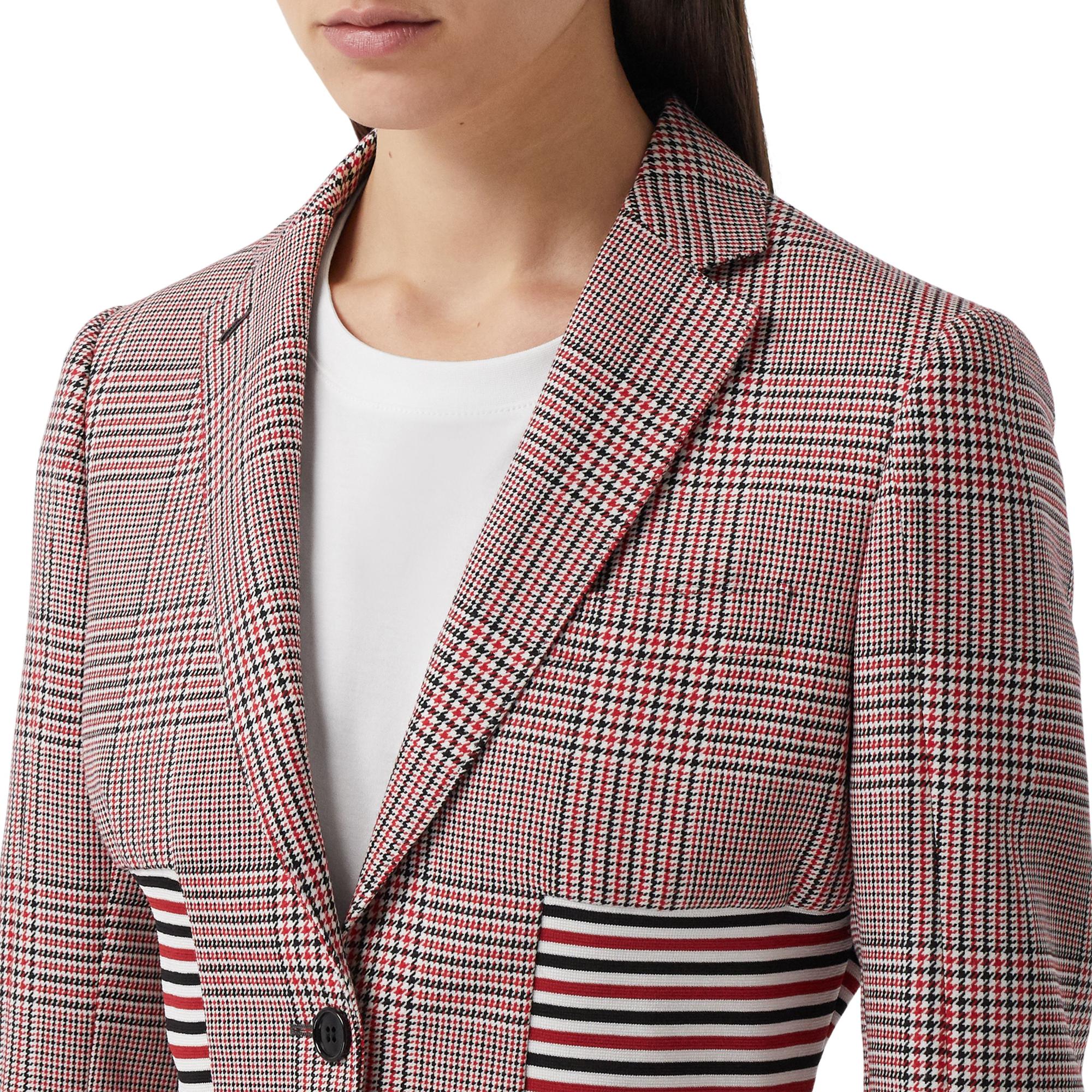 니트 패널 하운즈투스 체크 울 재킷