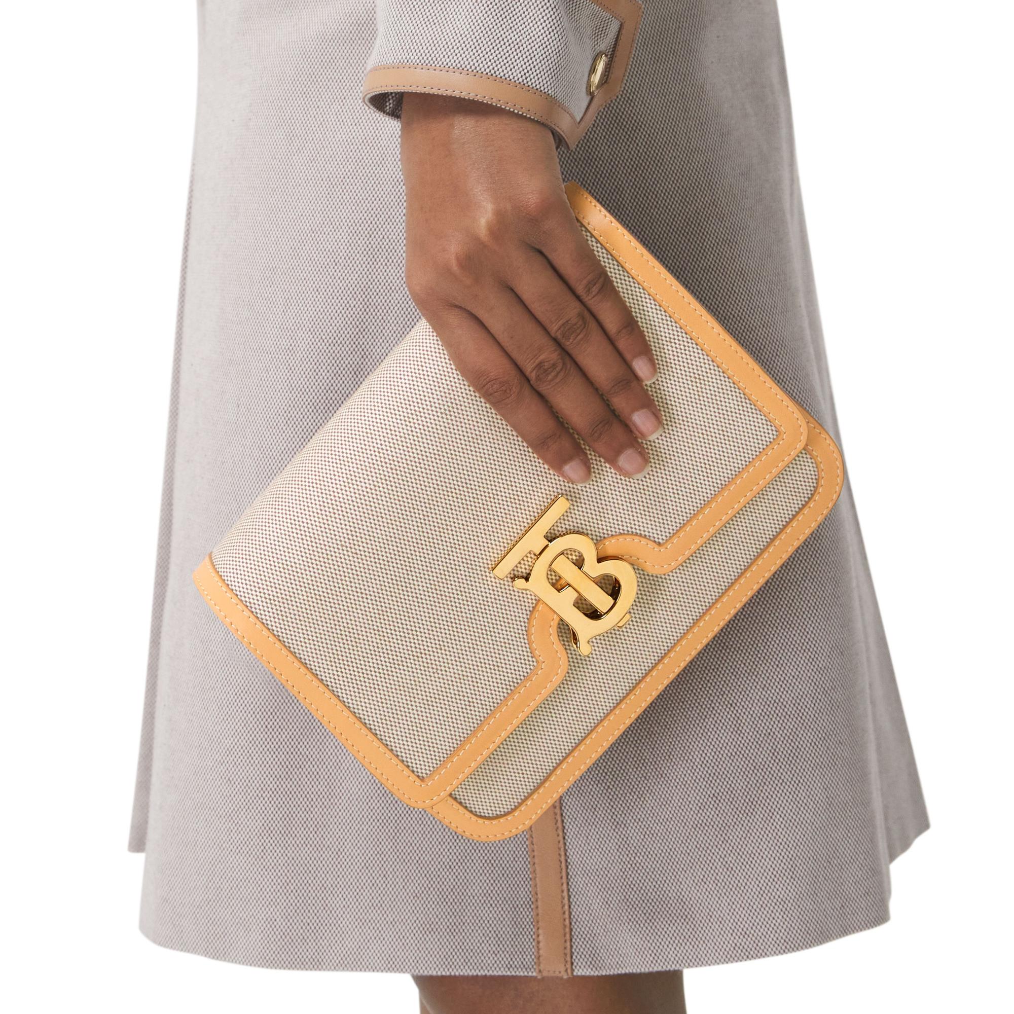 투톤 캔버스 레더 스몰 TB 백