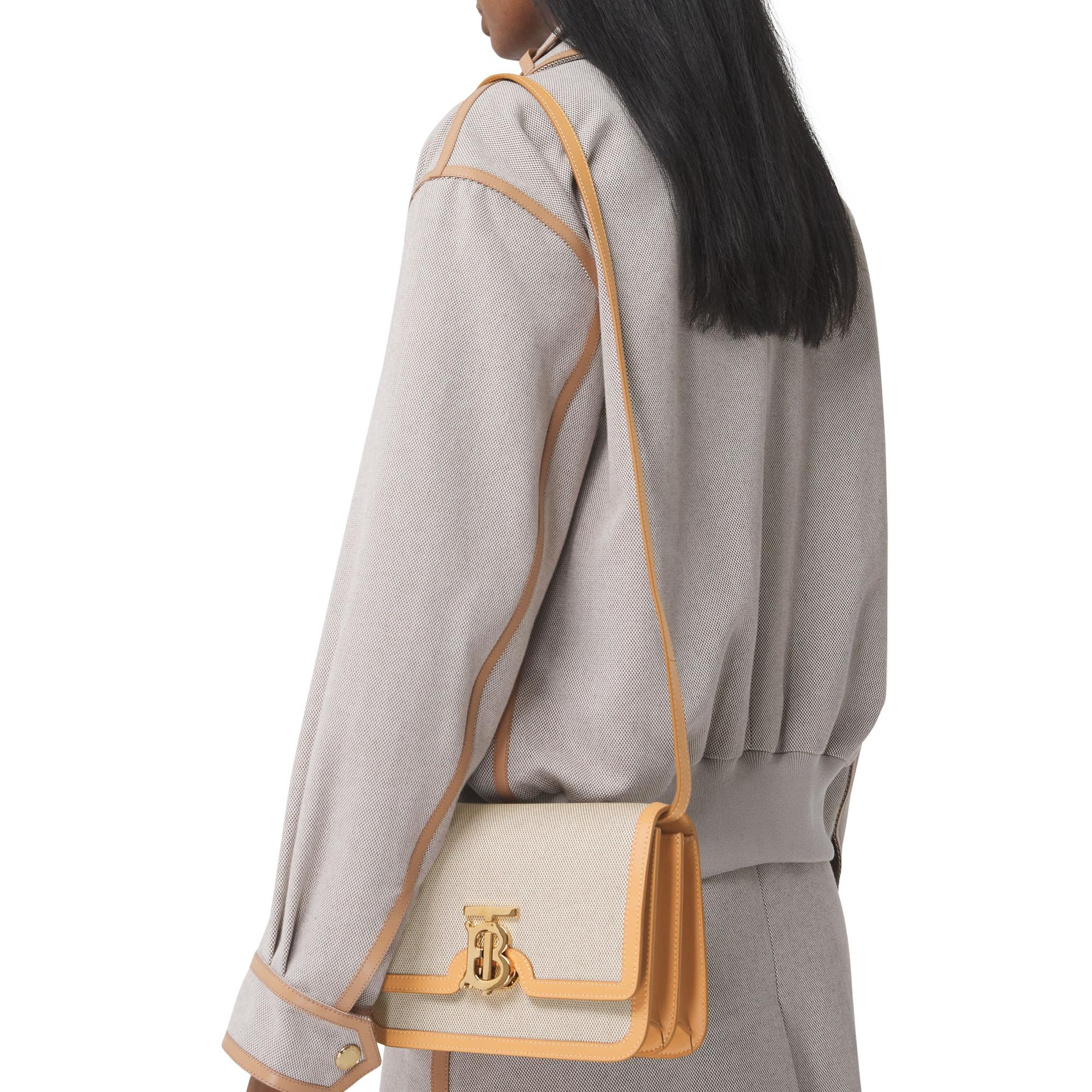 투톤 캔버스 레더 스몰 TB 백