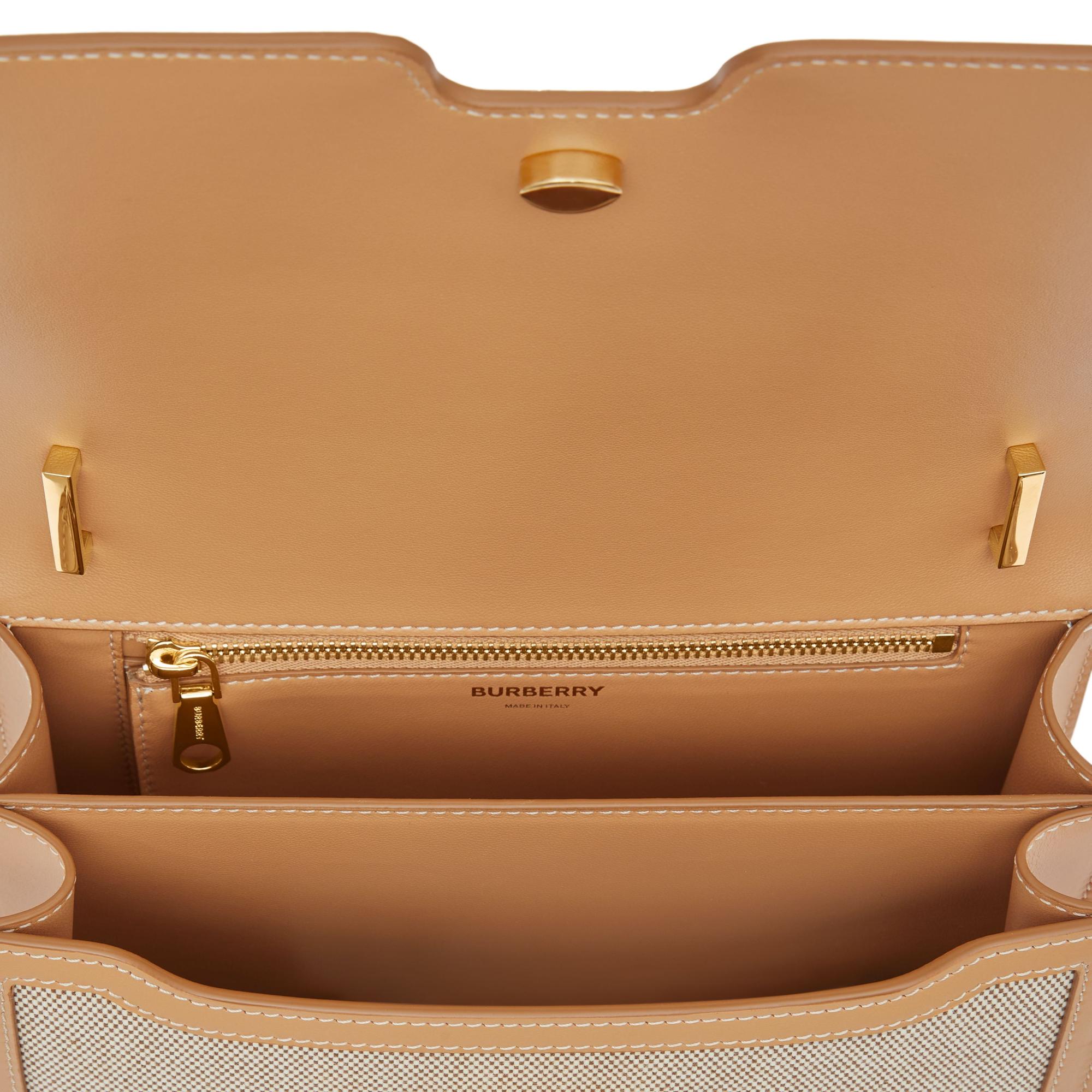 투톤 캔버스 레더 스몰 TB 백