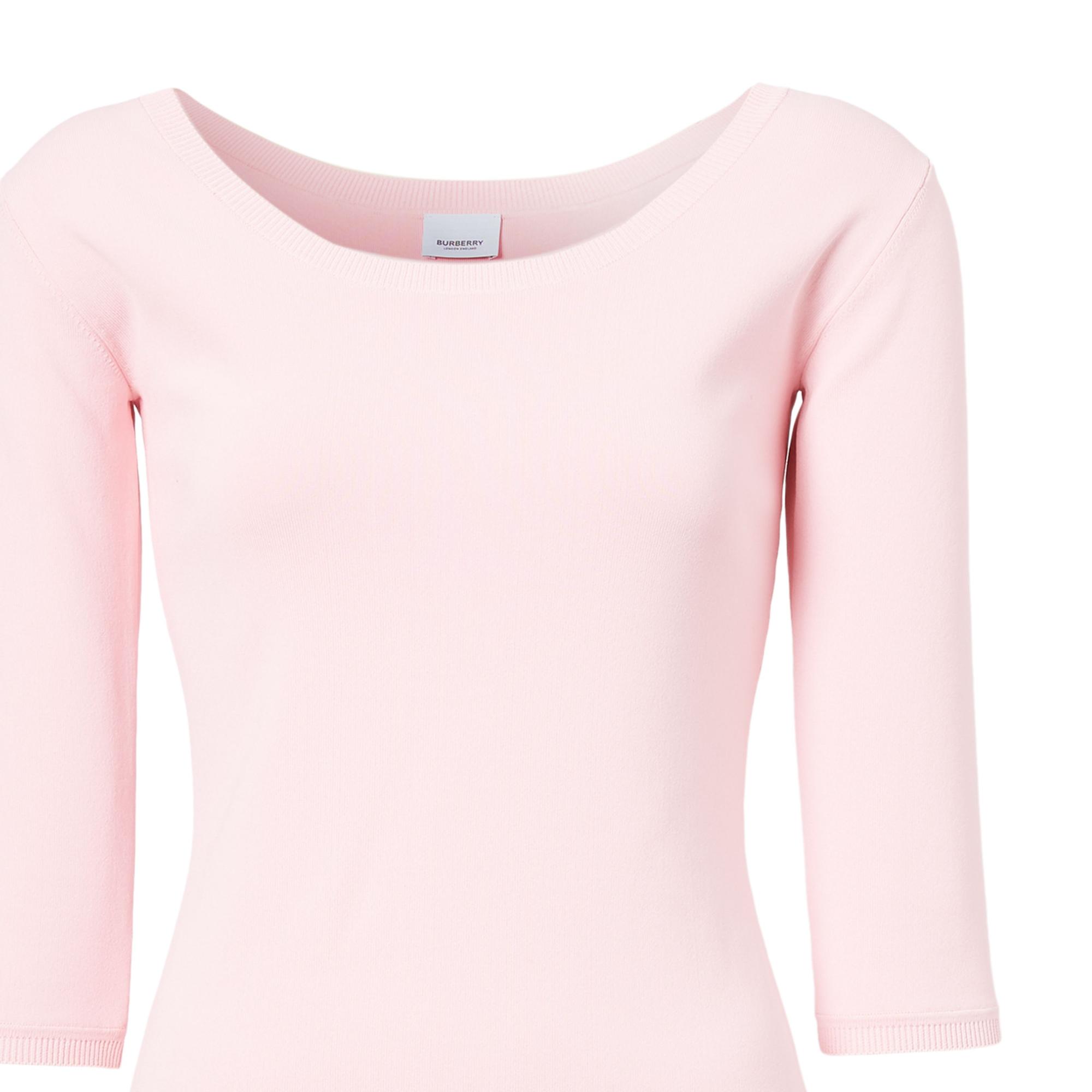 롱 슬리브 모노그램 모티프 스트레치 저지 드레스