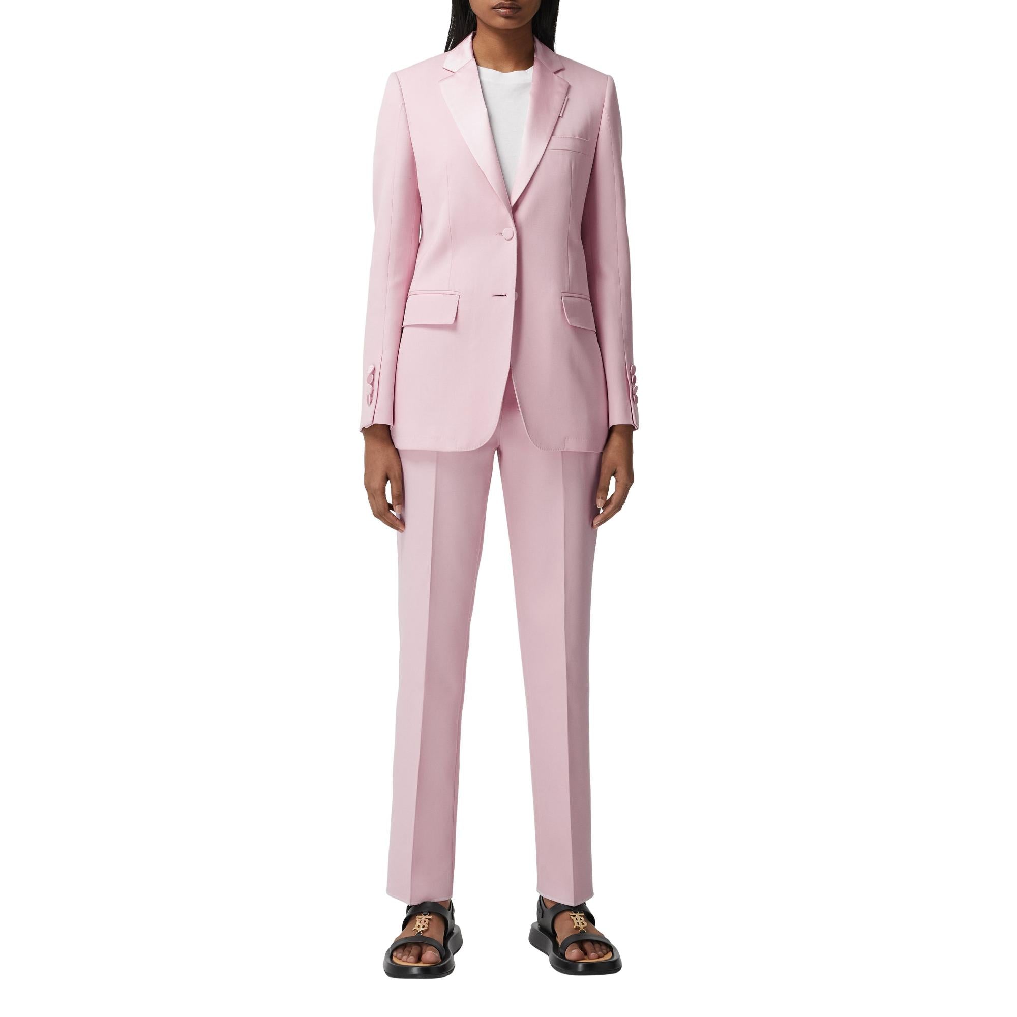 크롭 그랑 드 푸드르 울 턱시도 팬츠