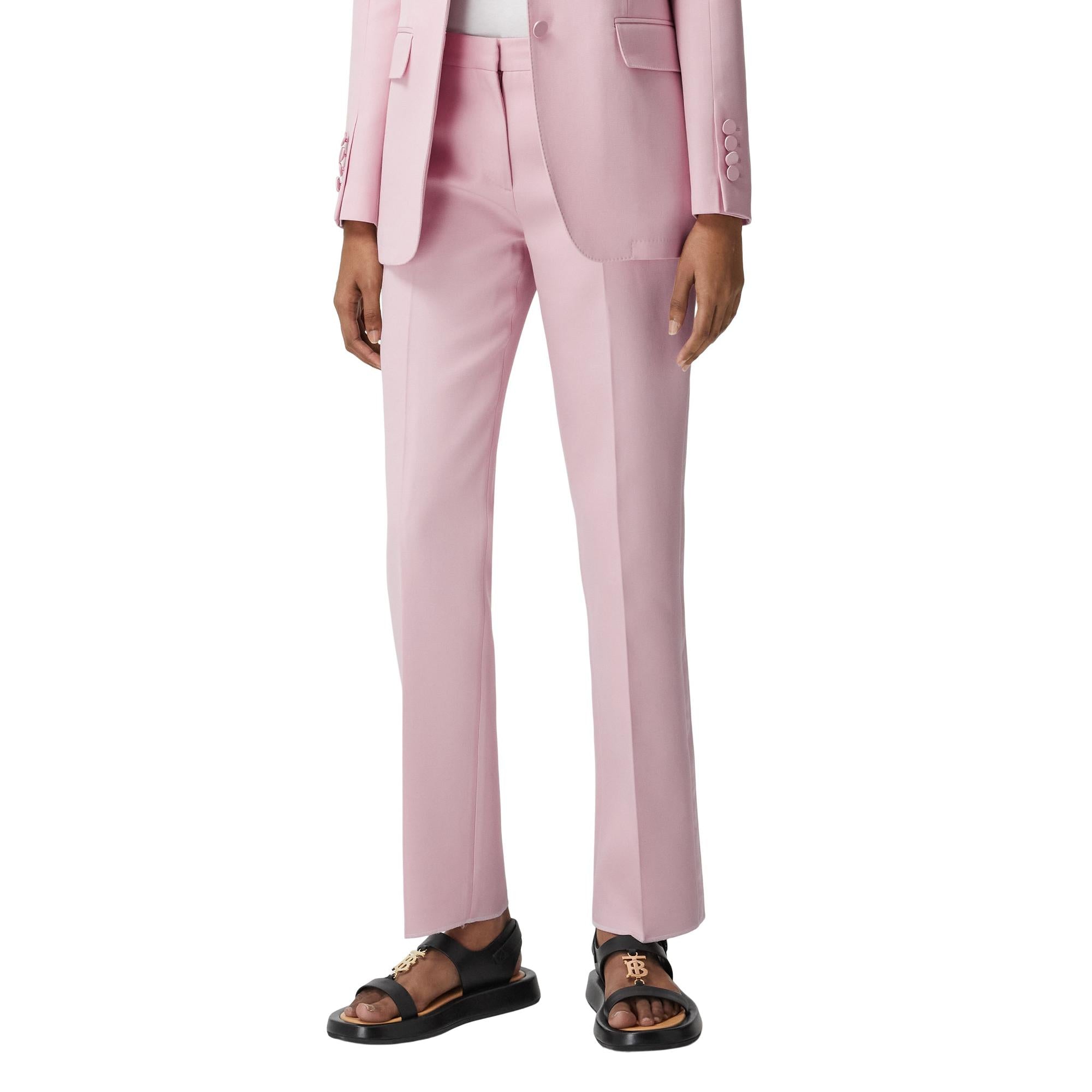 크롭 그랑 드 푸드르 울 턱시도 팬츠