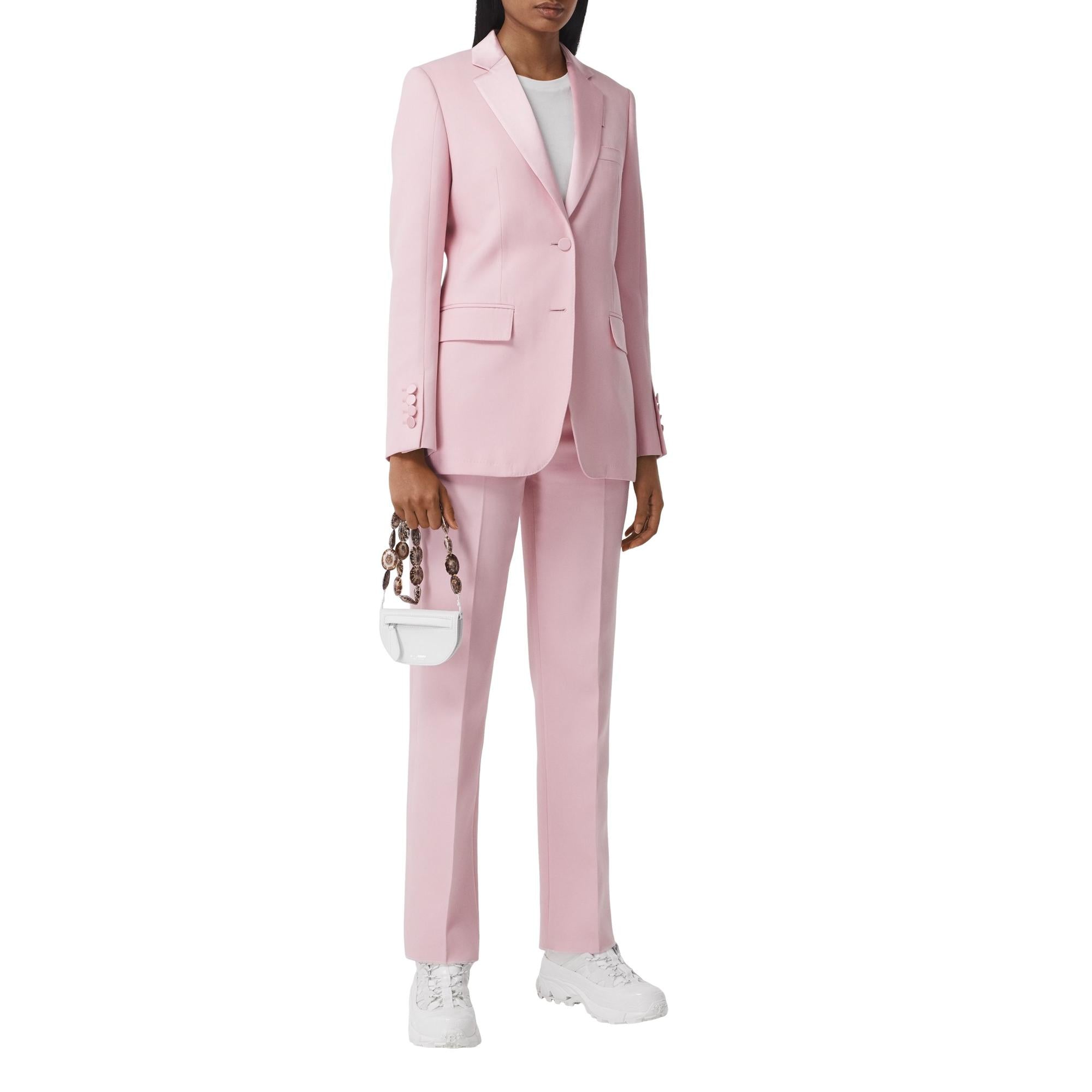 크롭 그랑 드 푸드르 울 턱시도 팬츠