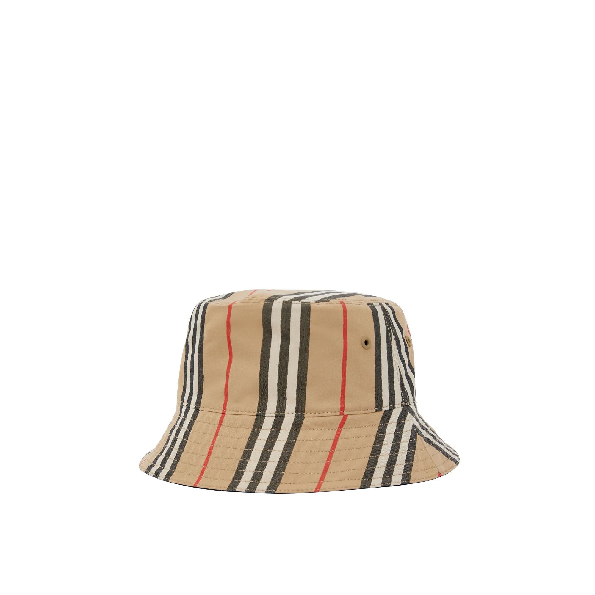 리버시블 아이콘 스트라이프 코튼 버킷 햇