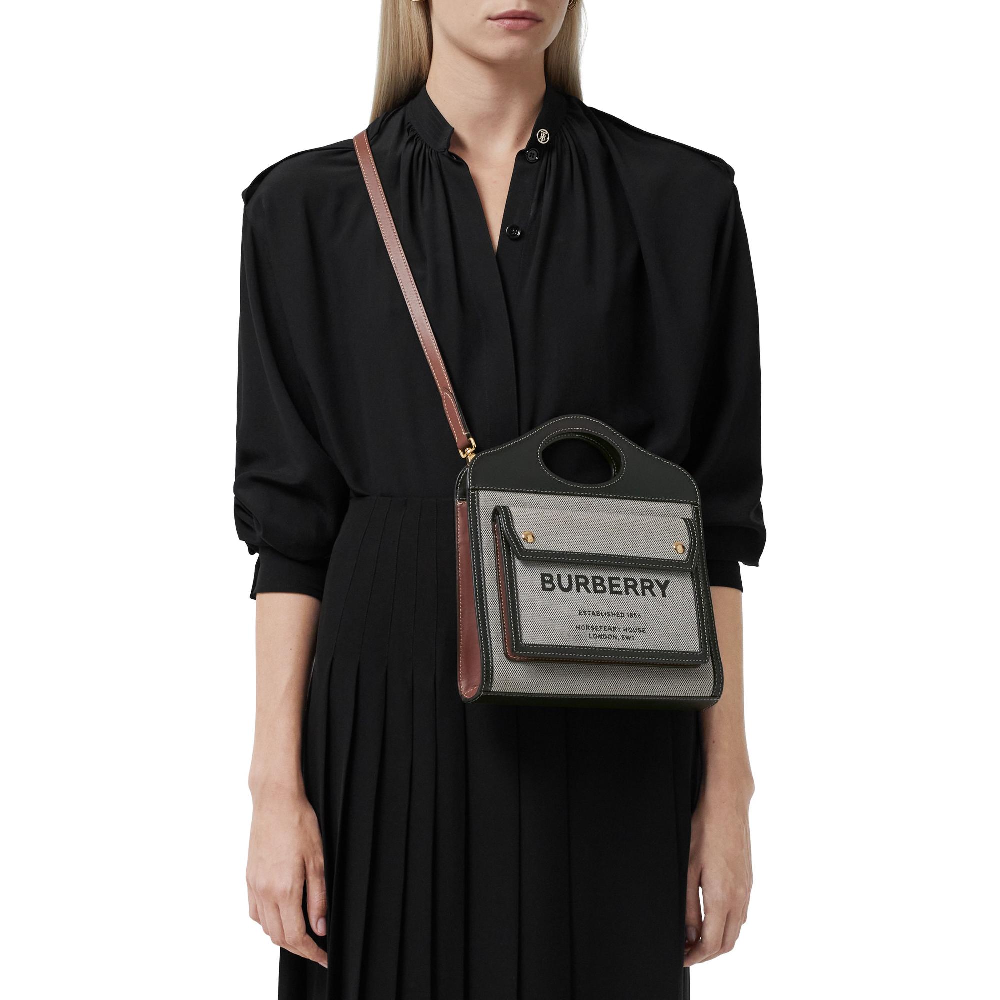 트라이톤 코튼 캔버스 레더 미니 포켓 백