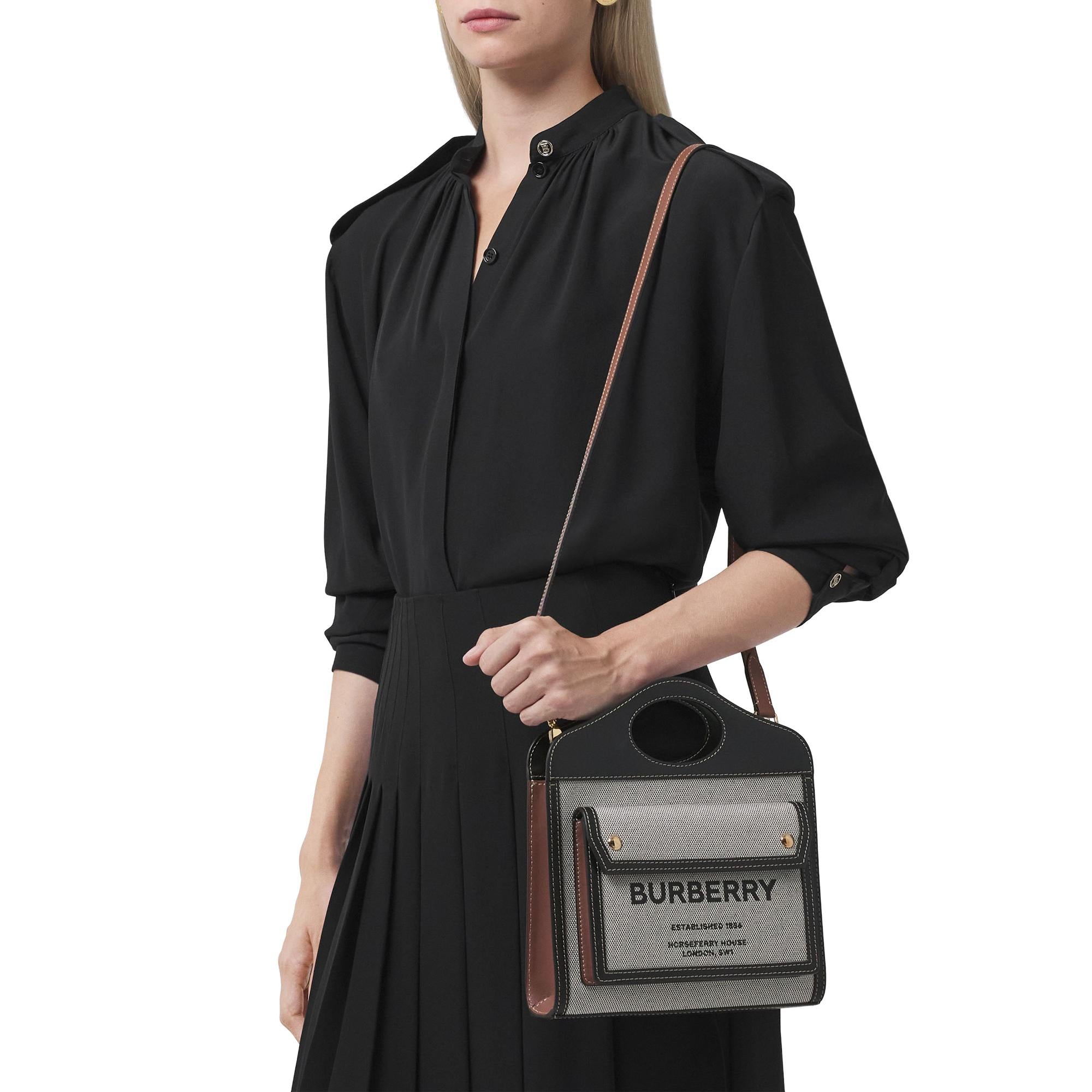 트라이톤 코튼 캔버스 레더 미니 포켓 백