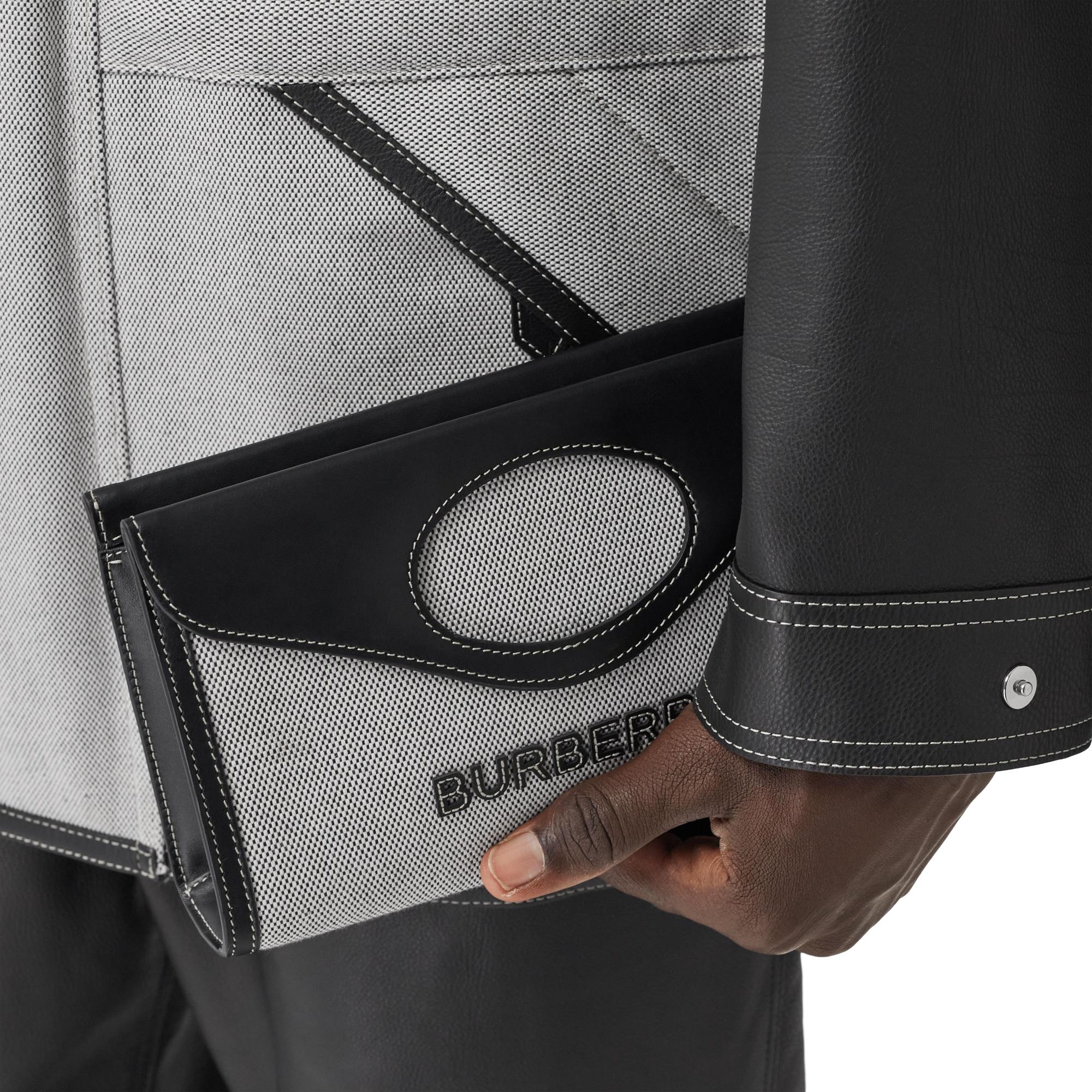 캔버스 레더 폴드오버 포켓 백