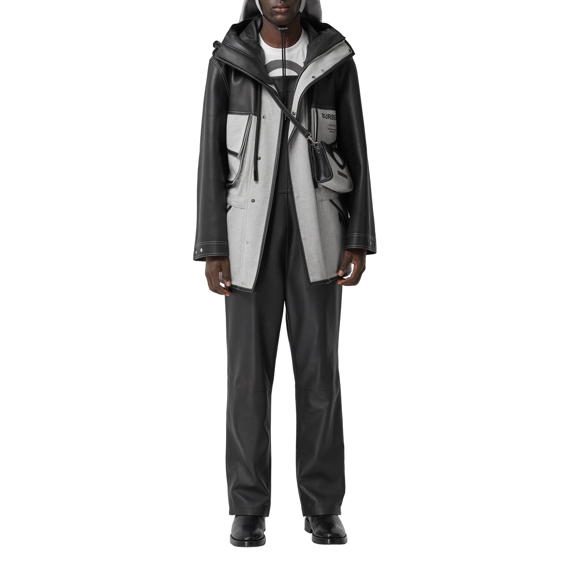 캔버스 레더 폴드오버 포켓 백