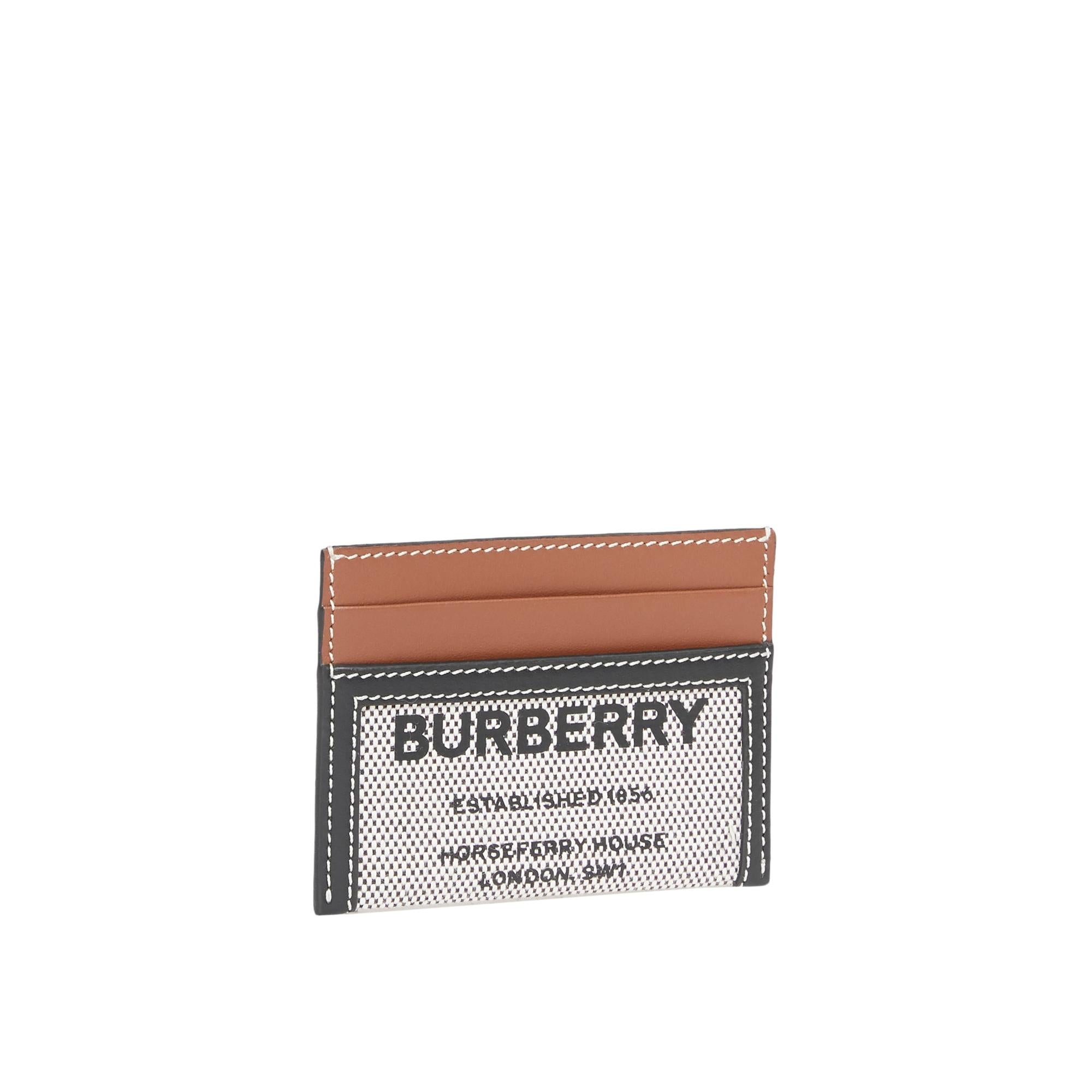 호스페리 프린트 코튼 캔버스 레더 카드 케이스