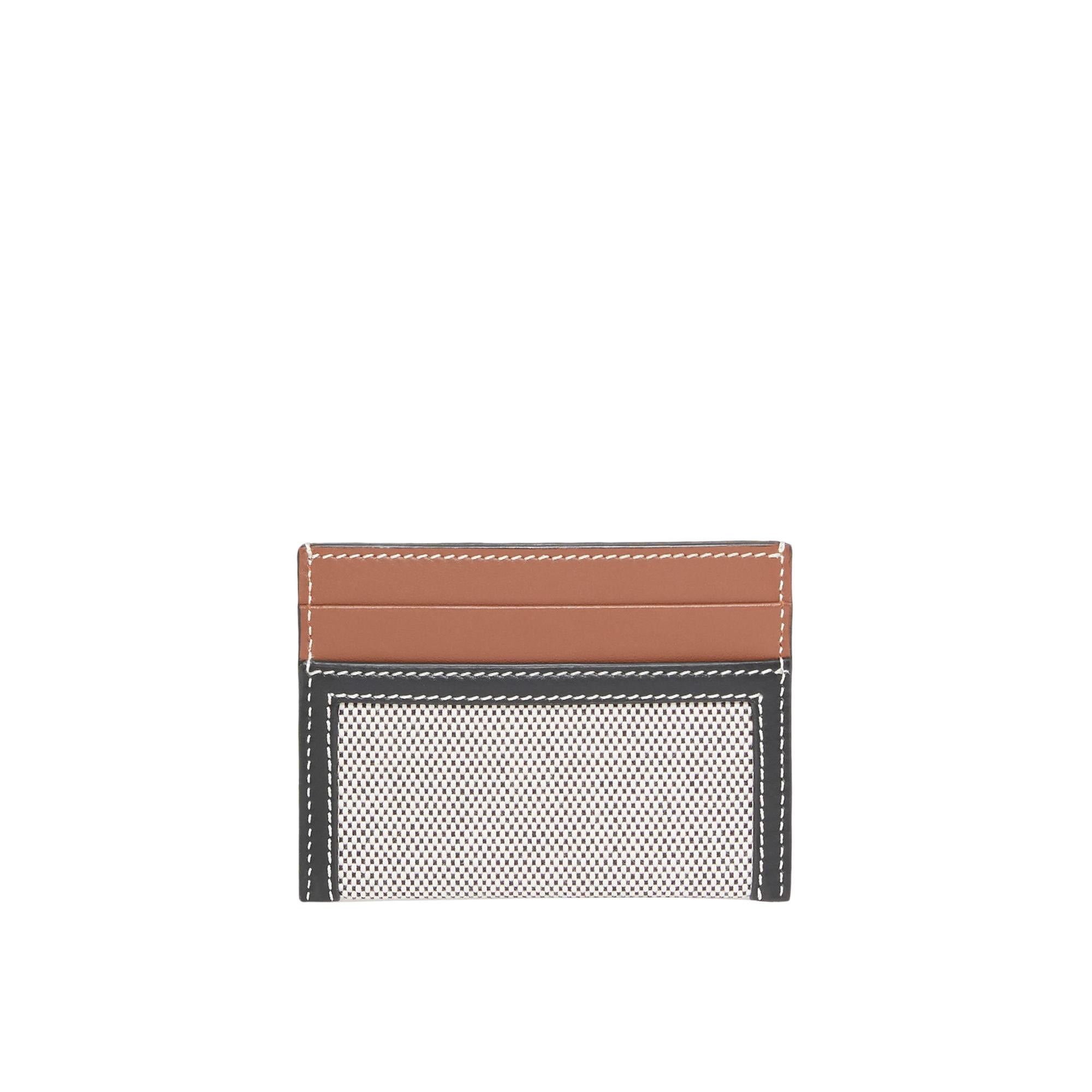 호스페리 프린트 코튼 캔버스 레더 카드 케이스