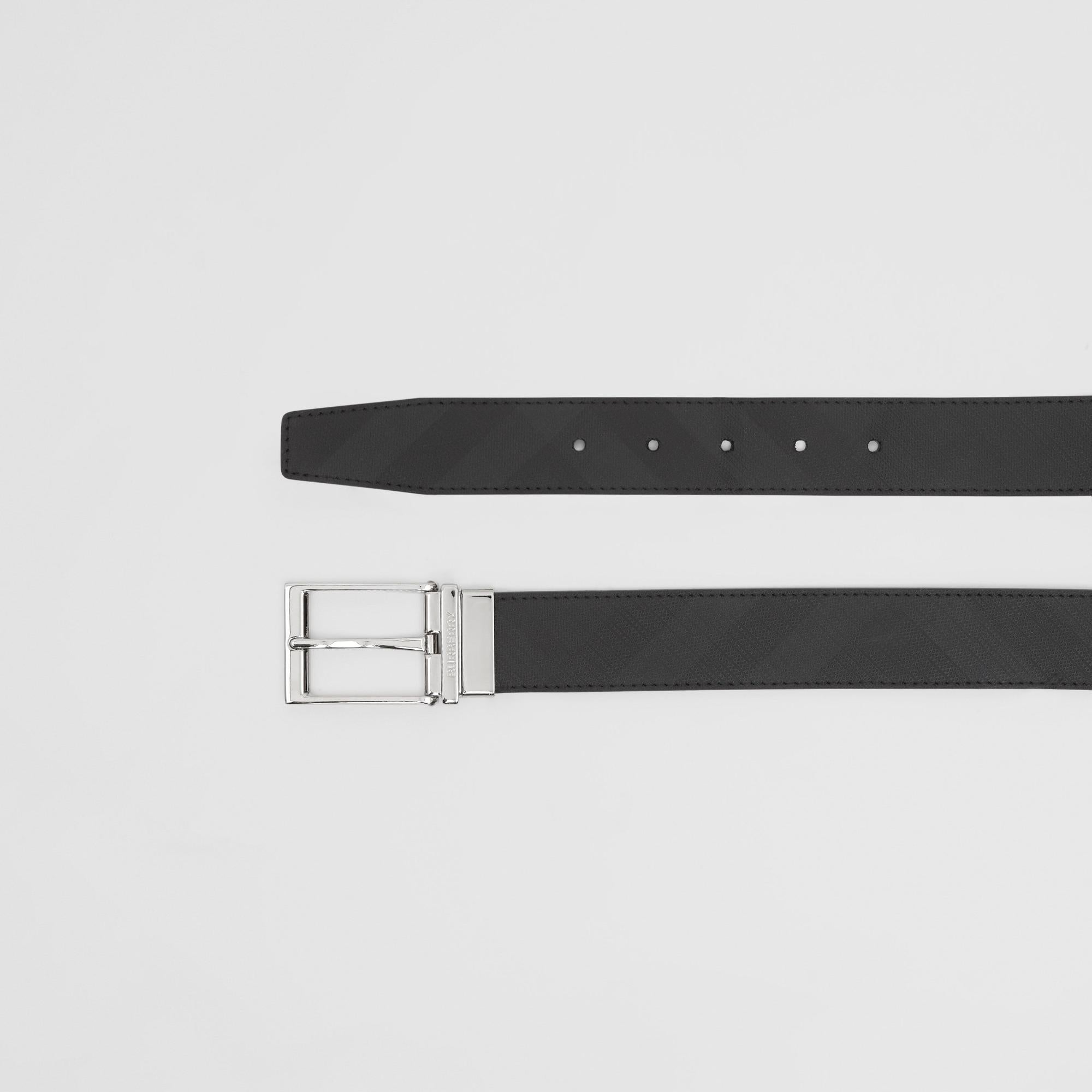 리버시블 런던 체크 레더 벨트