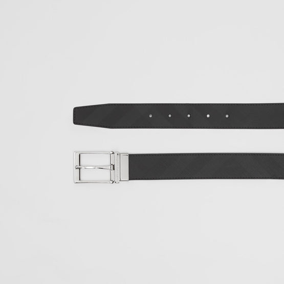 리버시블 런던 체크 레더 벨트