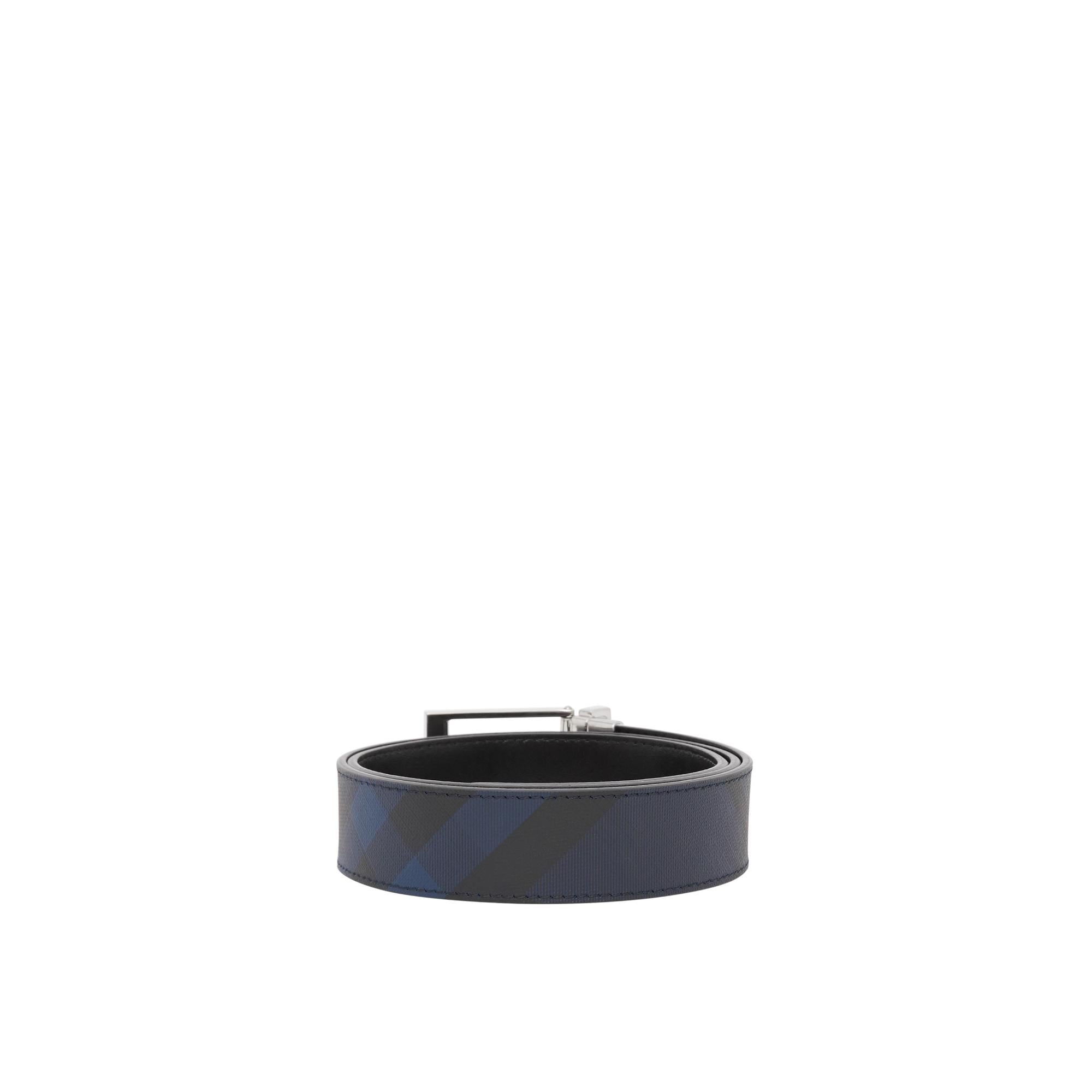 리버시블 런던 체크 레더 벨트