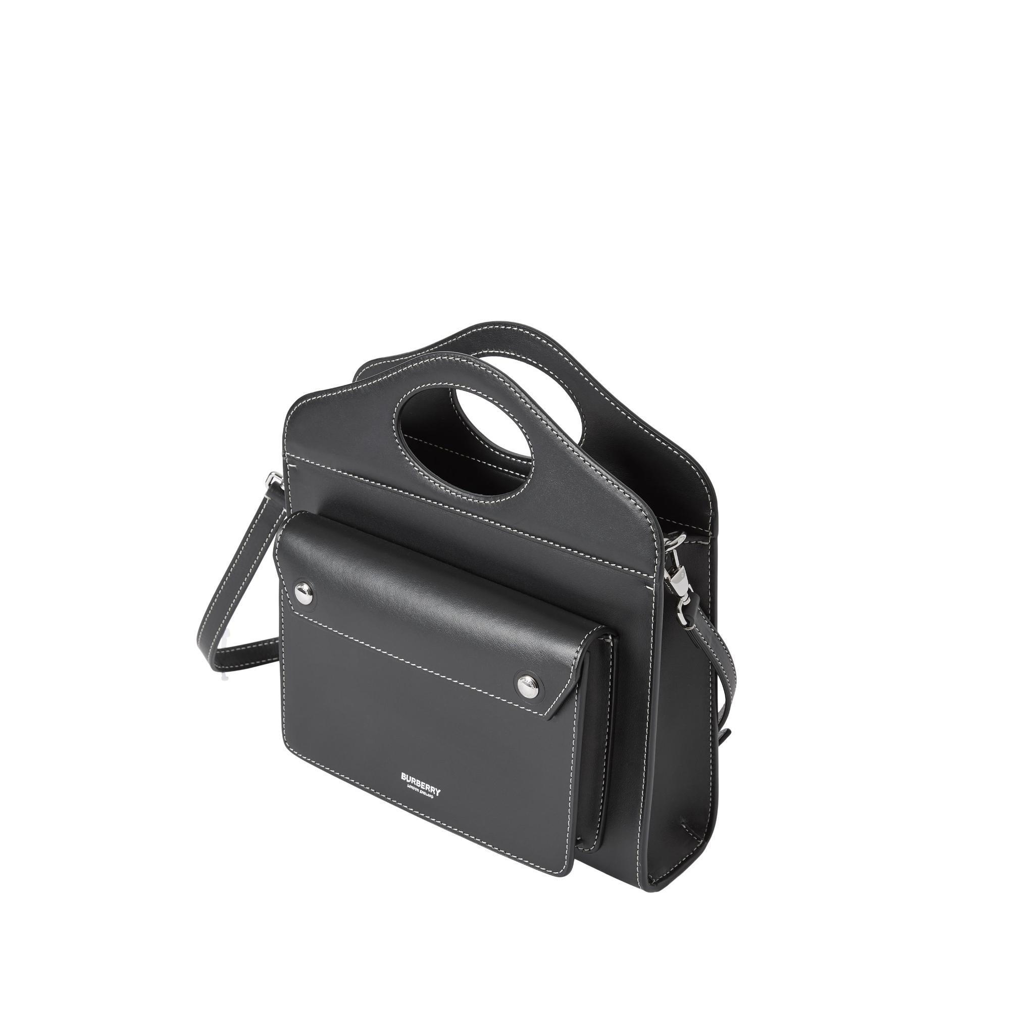 톱스티치 레더 미니 포켓 백