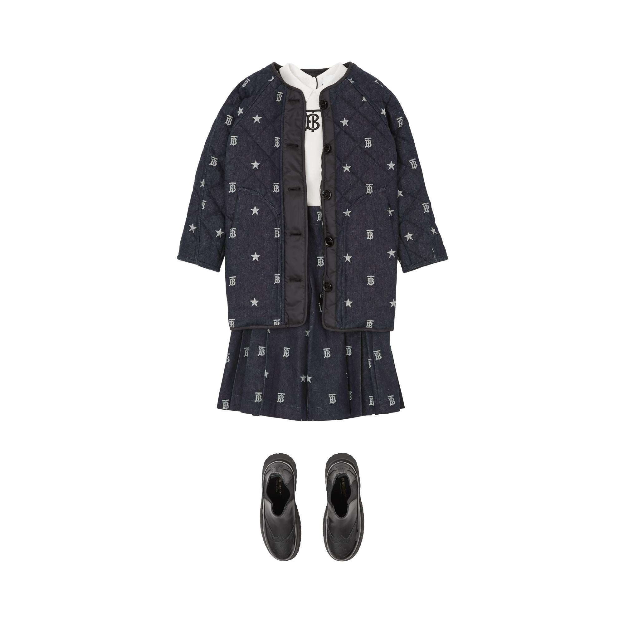 스타 모노그램 모티프 재패니즈 데님 퀼로트