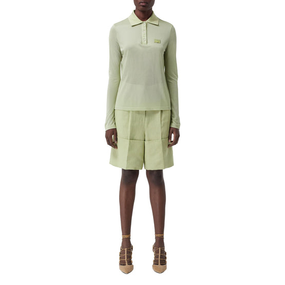 롱 슬리브 모노그램 모티프 저지 폴로셔츠