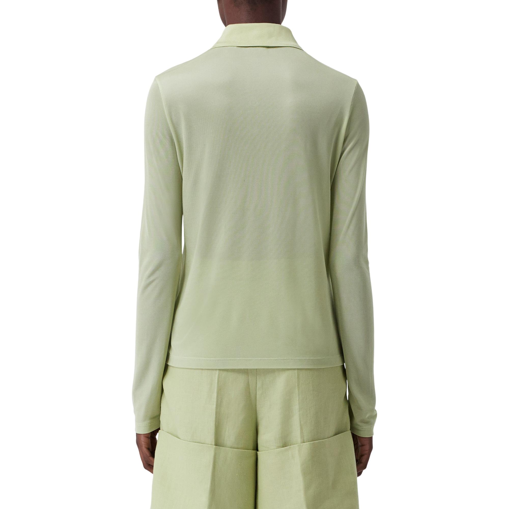 롱 슬리브 모노그램 모티프 저지 폴로셔츠