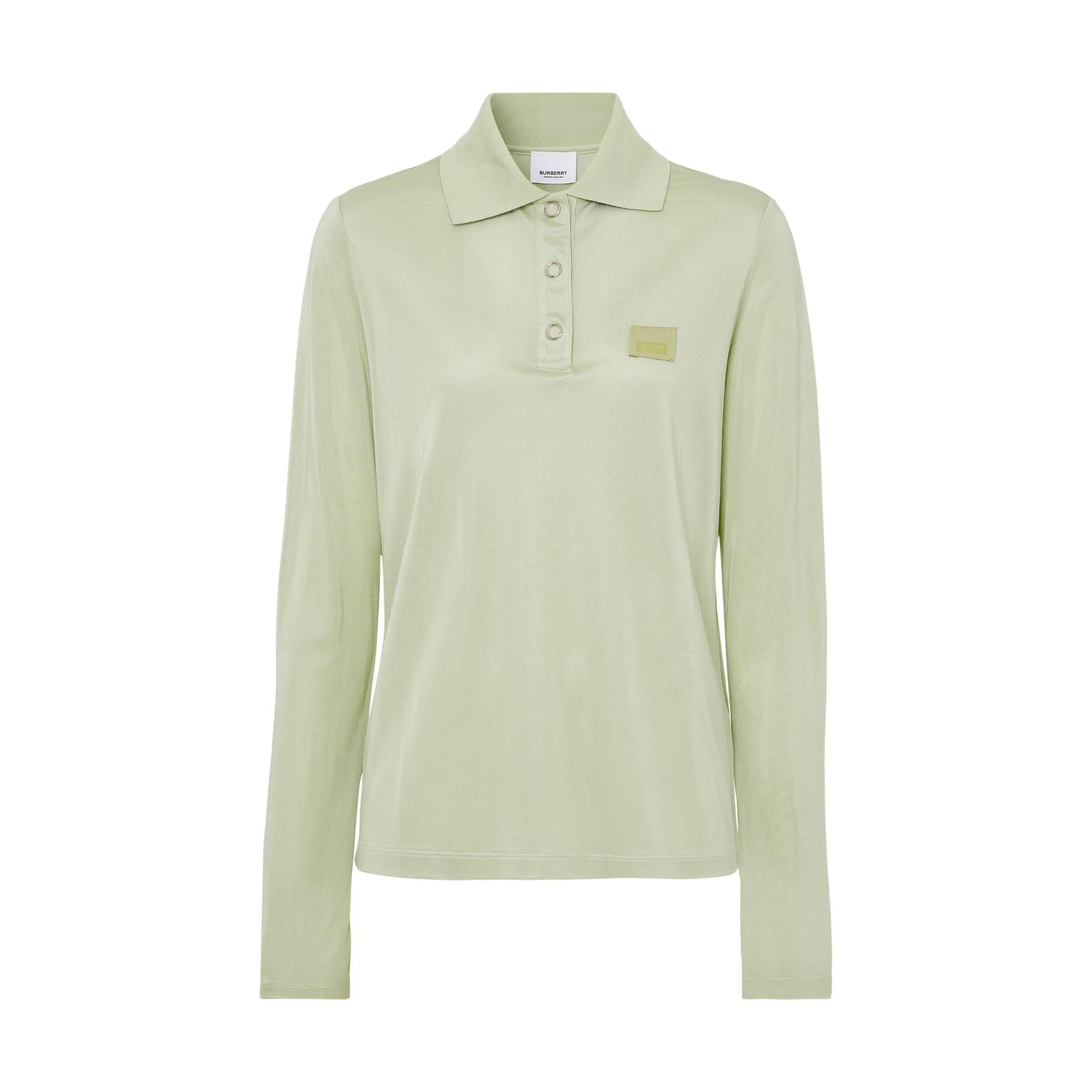 롱 슬리브 모노그램 모티프 저지 폴로셔츠