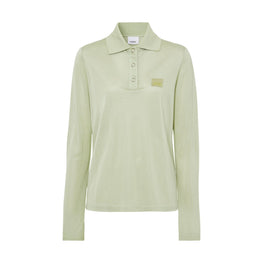 롱 슬리브 모노그램 모티프 저지 폴로셔츠