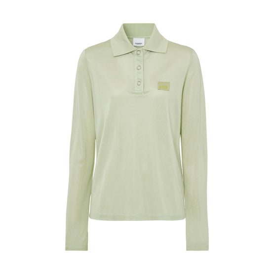 롱 슬리브 모노그램 모티프 저지 폴로셔츠