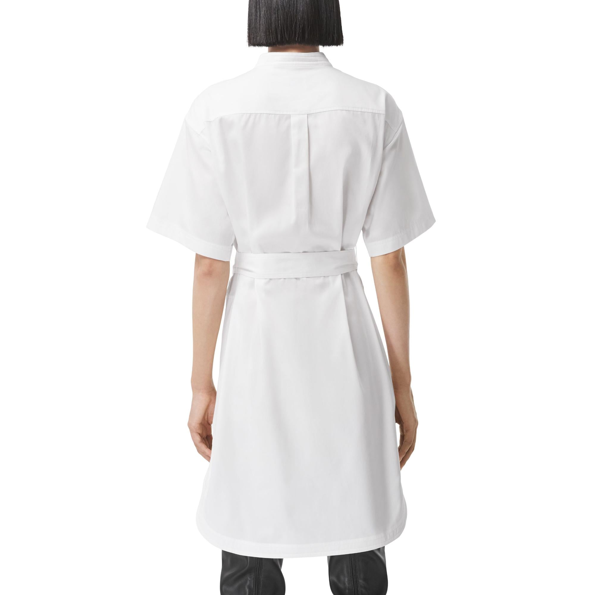 쇼트 슬리브 로고 그래픽 코튼 스목 드레스