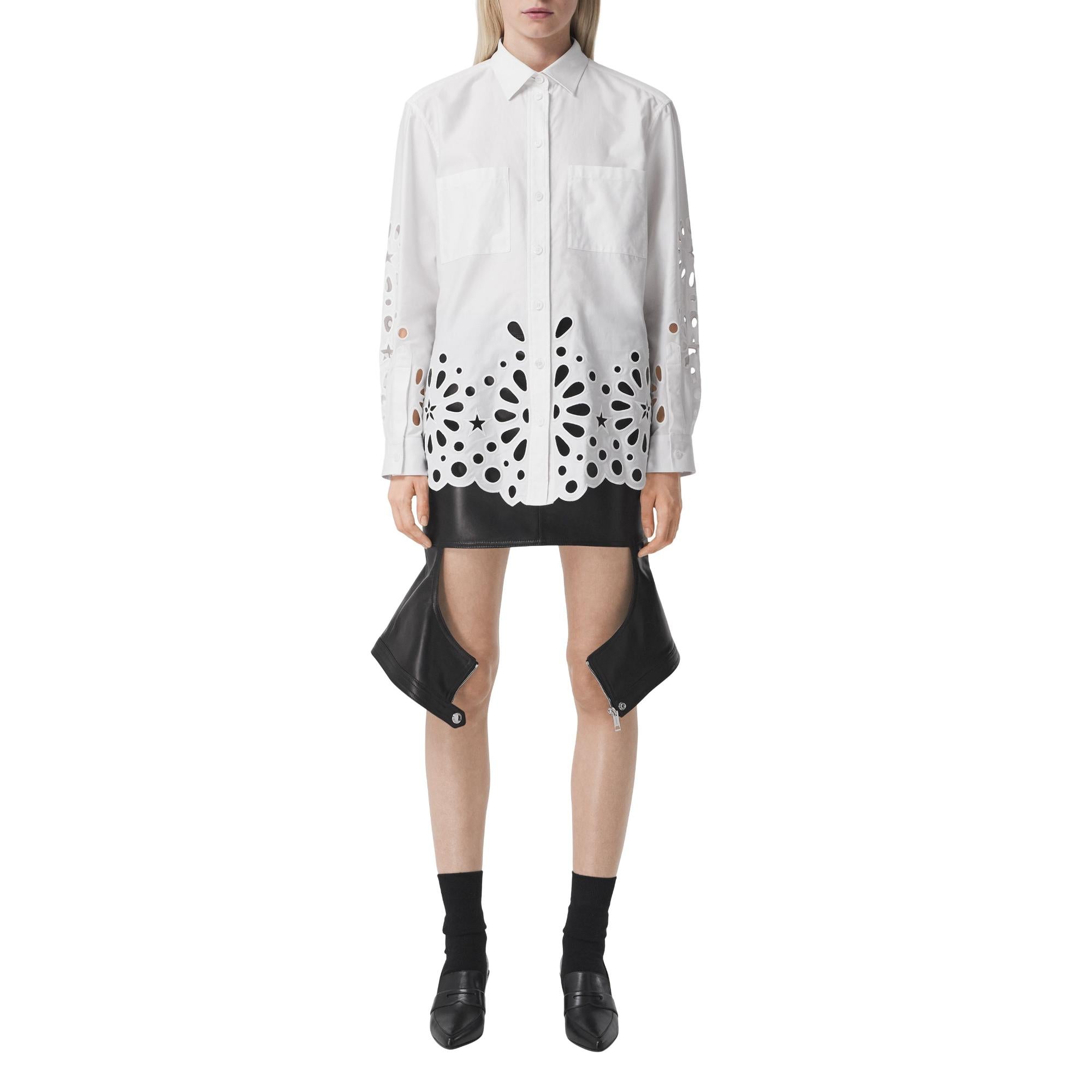 브로드리 앙글레즈 디테일 코튼 셔츠