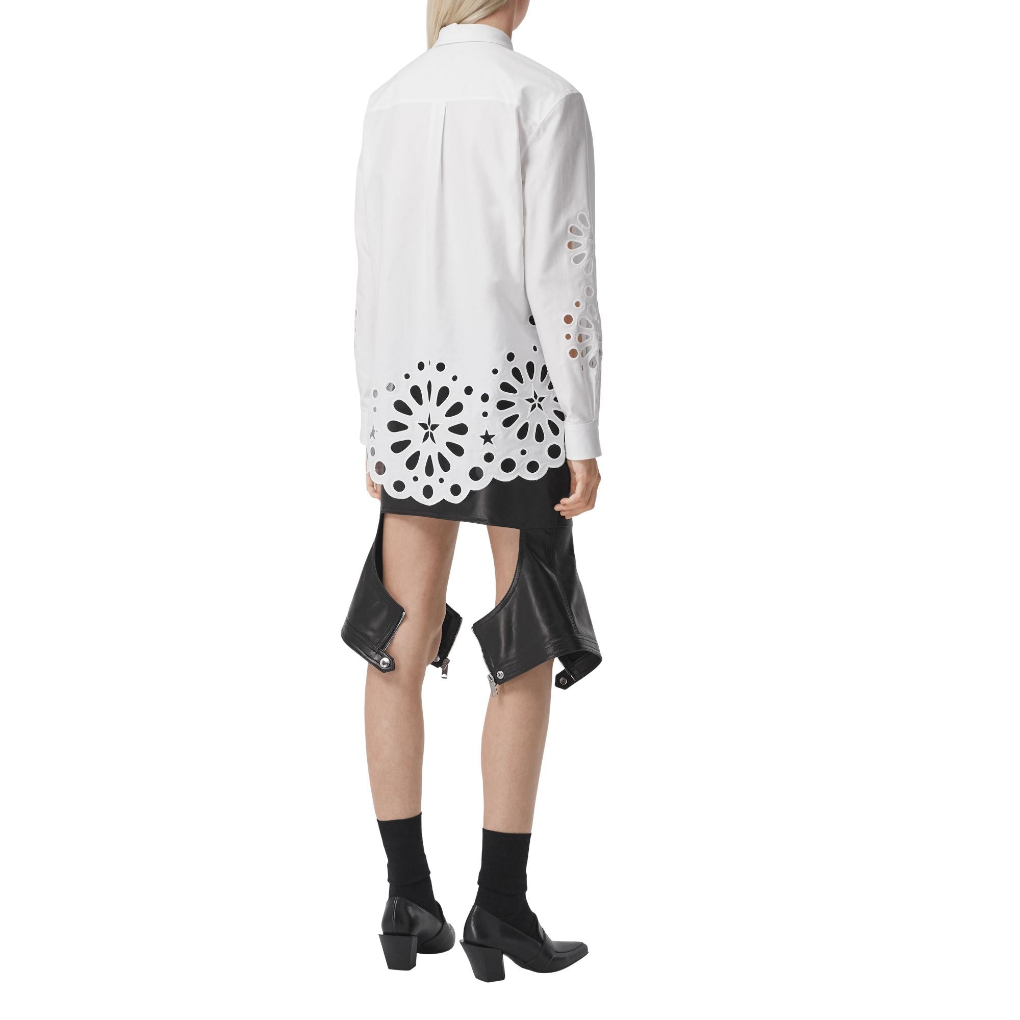 브로드리 앙글레즈 디테일 코튼 셔츠