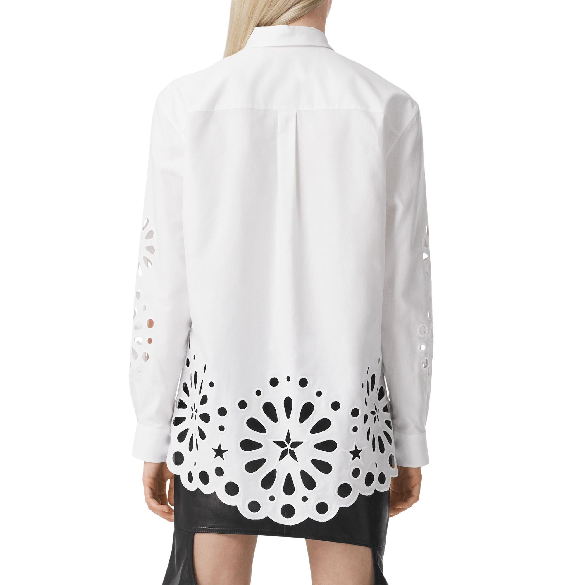 브로드리 앙글레즈 디테일 코튼 셔츠