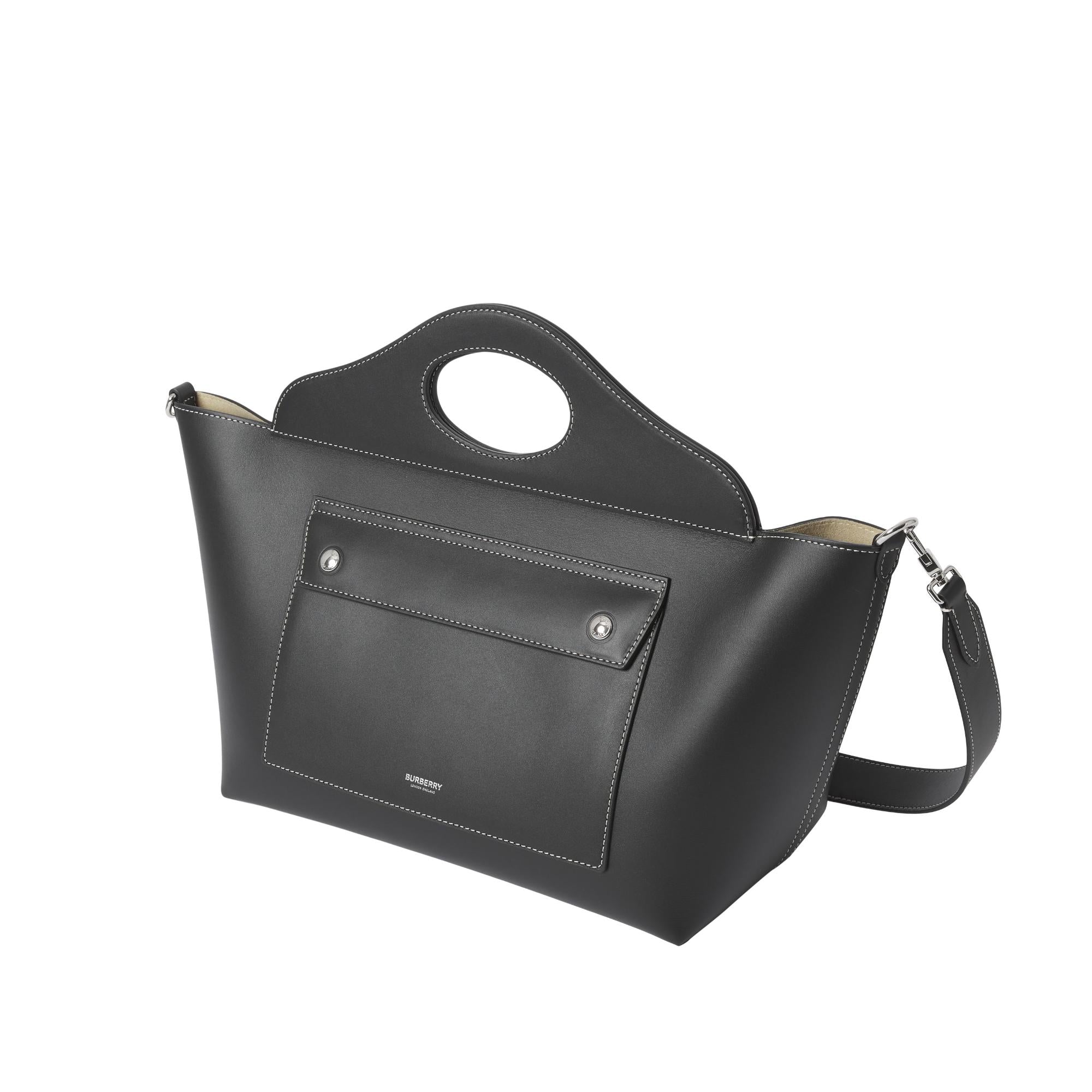 레더 스몰 소프트 포켓 토트