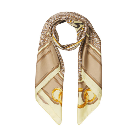 몽타주 프린트 실크 스퀘어 스카프