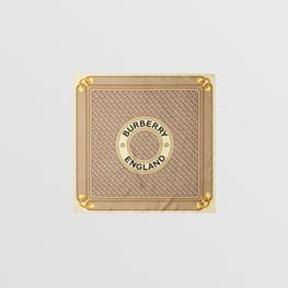 몽타주 프린트 실크 스퀘어 스카프