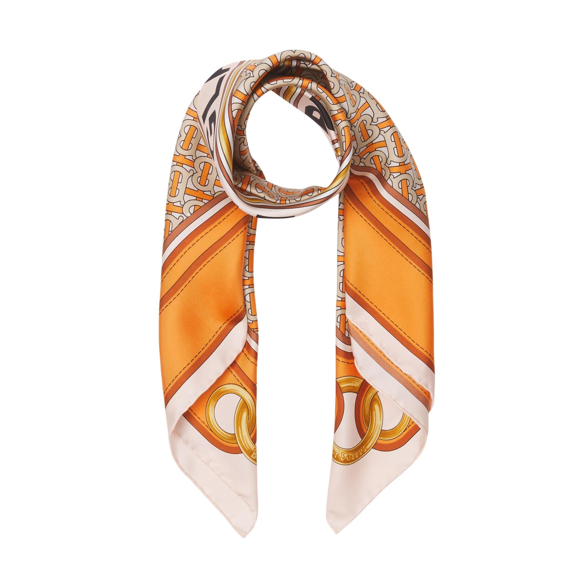 몽타주 프린트 실크 스퀘어 스카프