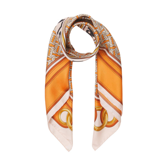 몽타주 프린트 실크 스퀘어 스카프