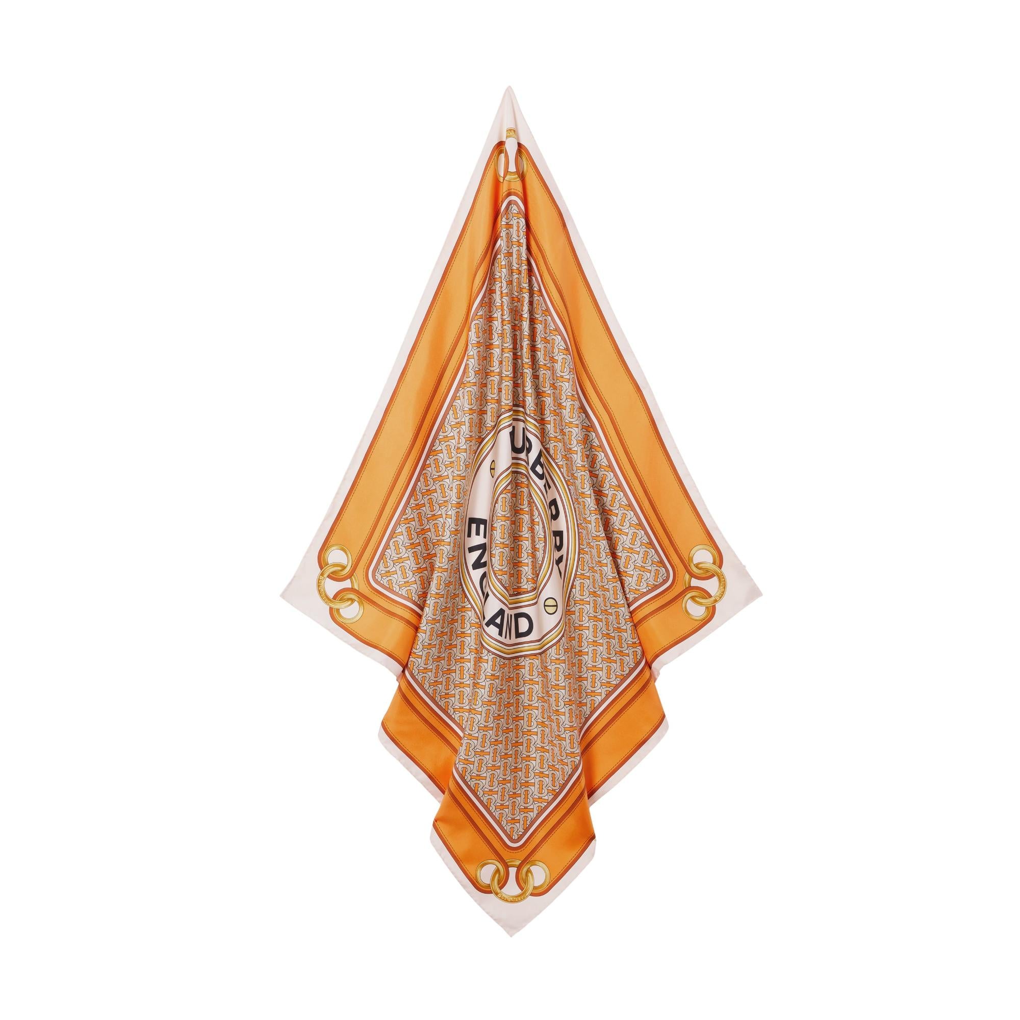 몽타주 프린트 실크 스퀘어 스카프