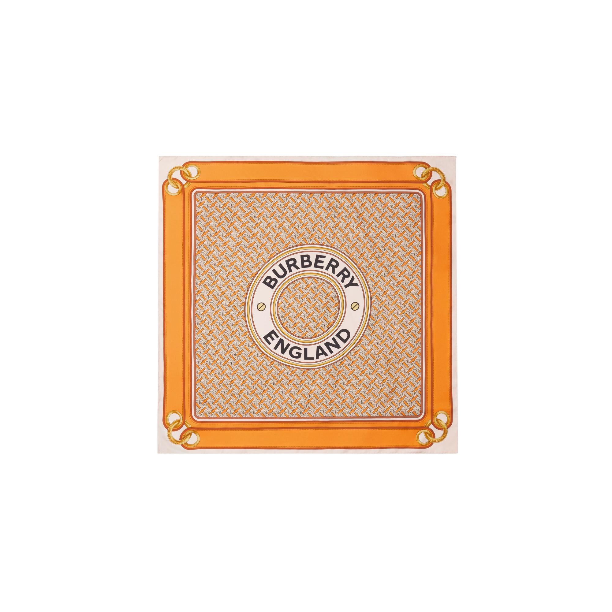 몽타주 프린트 실크 스퀘어 스카프