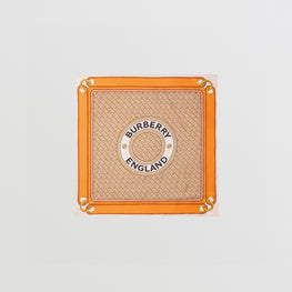 몽타주 프린트 실크 스퀘어 스카프