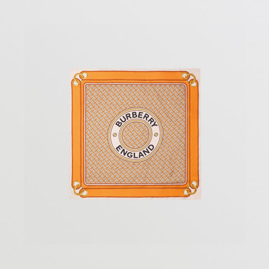 몽타주 프린트 실크 스퀘어 스카프