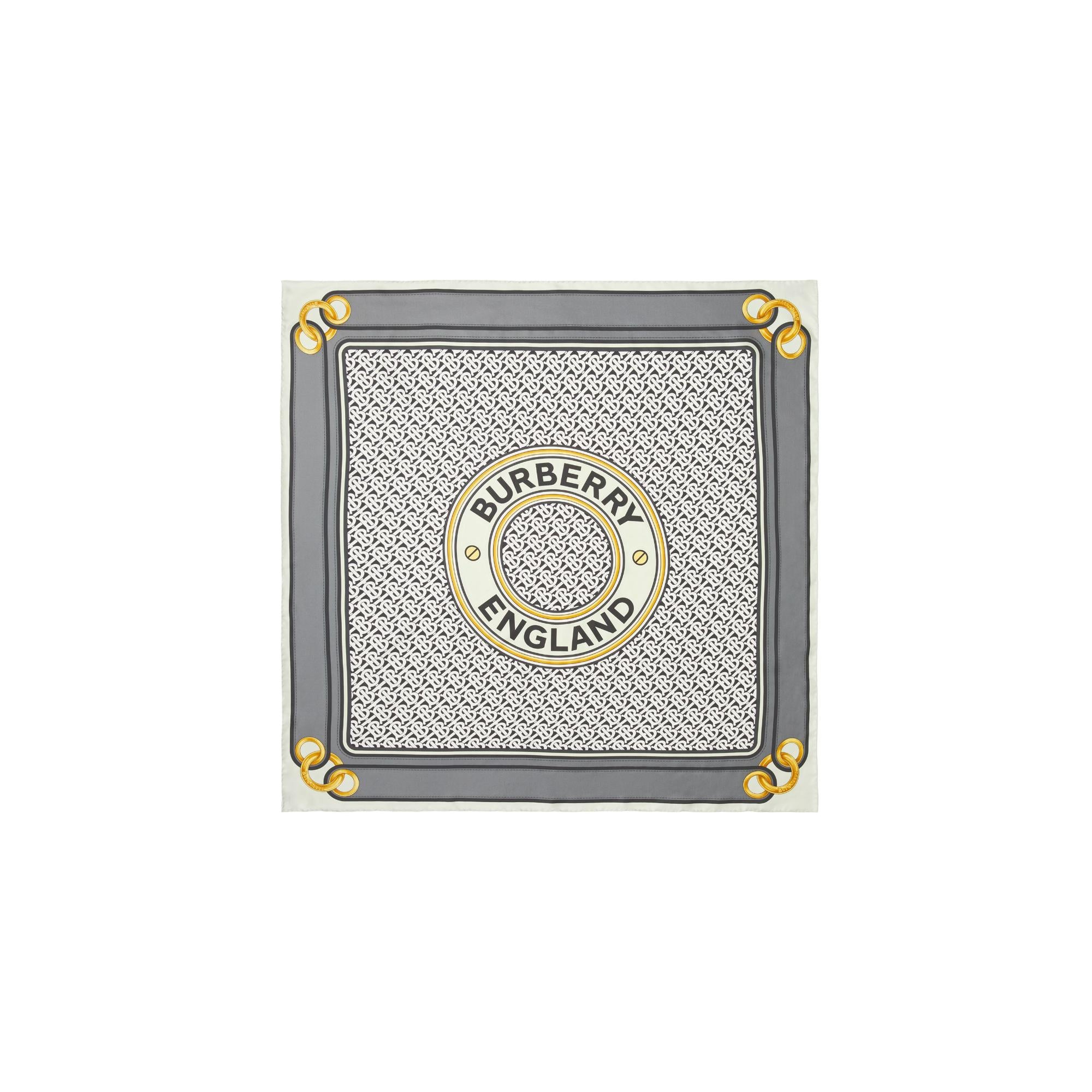 몽타주 프린트 실크 스퀘어 스카프