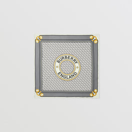 몽타주 프린트 실크 스퀘어 스카프