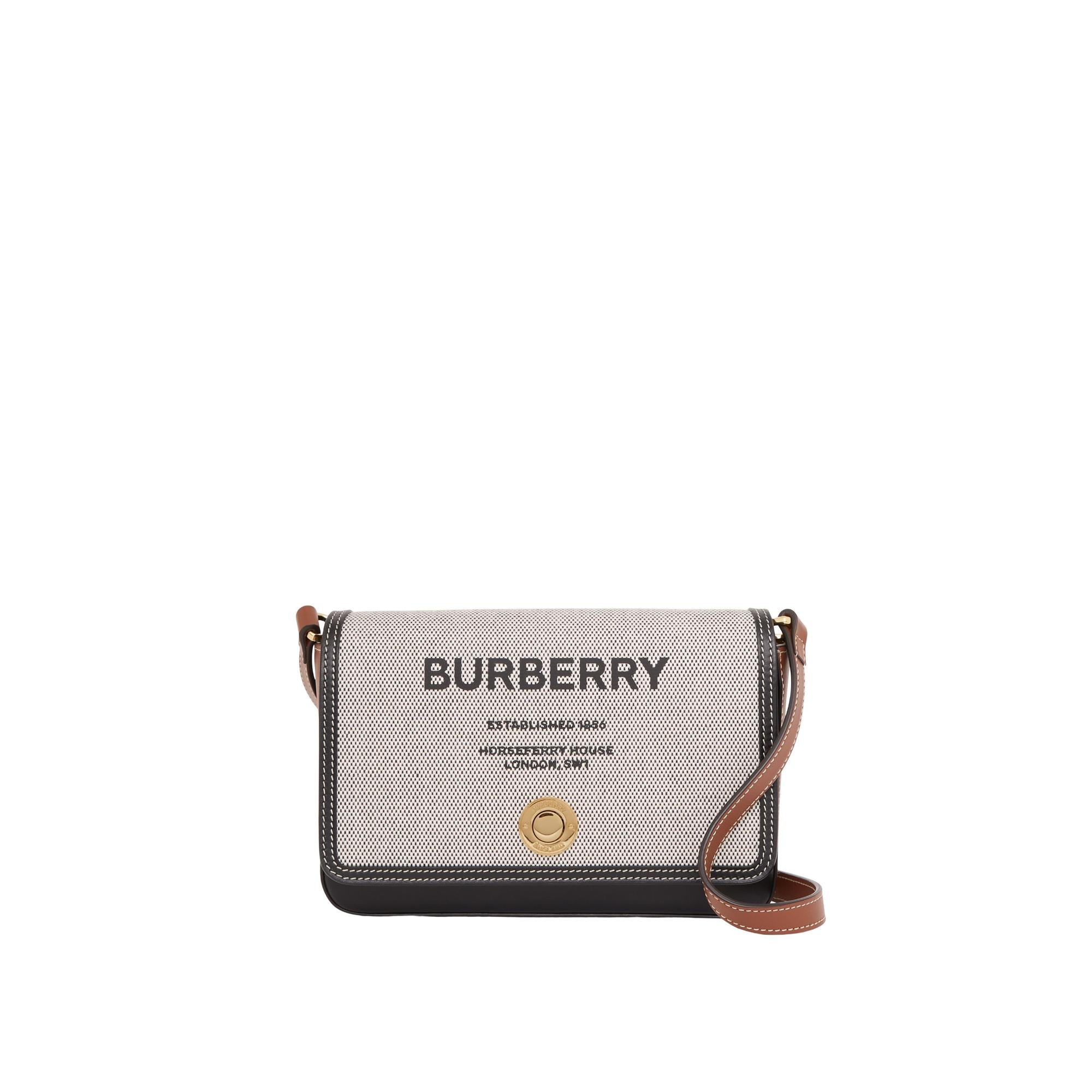 호스페리 프린트 캔버스 레더 크로스바디 백