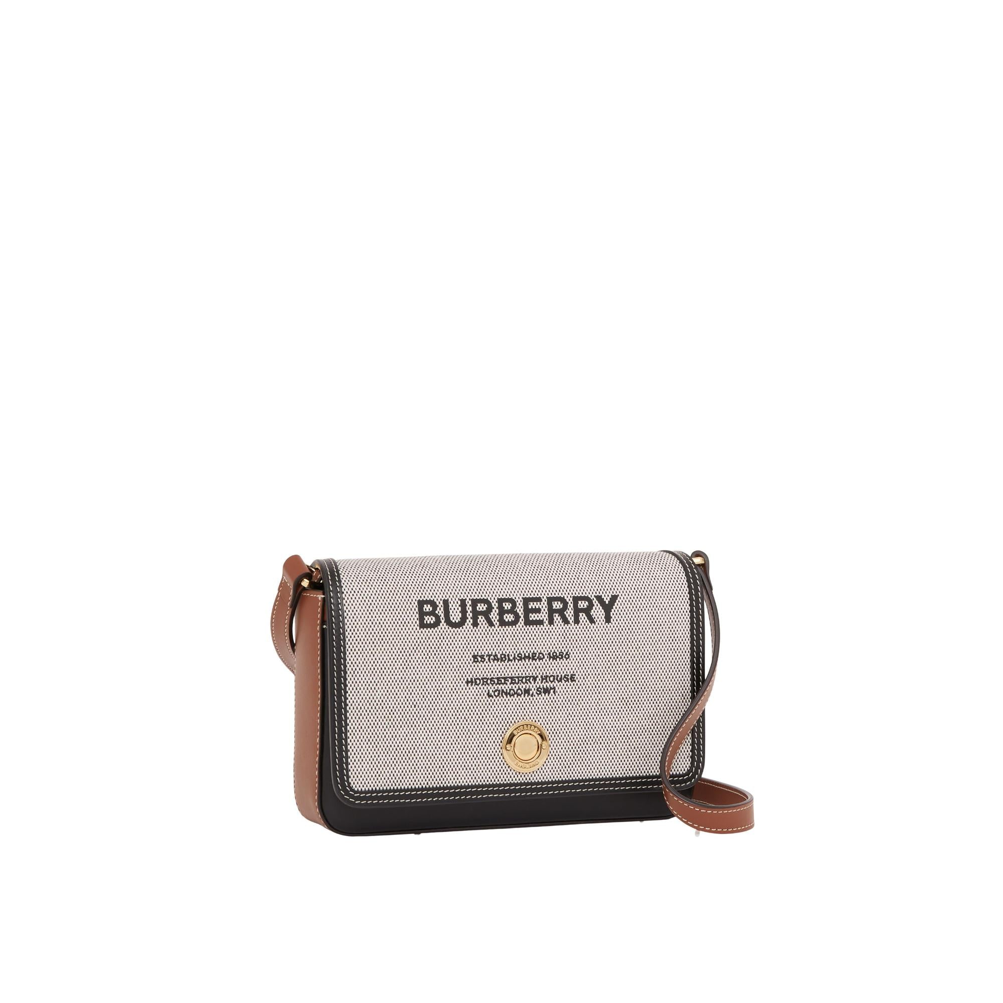 호스페리 프린트 캔버스 레더 크로스바디 백