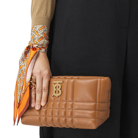 모노그램 로고 프린트 실크 스키니 스카프