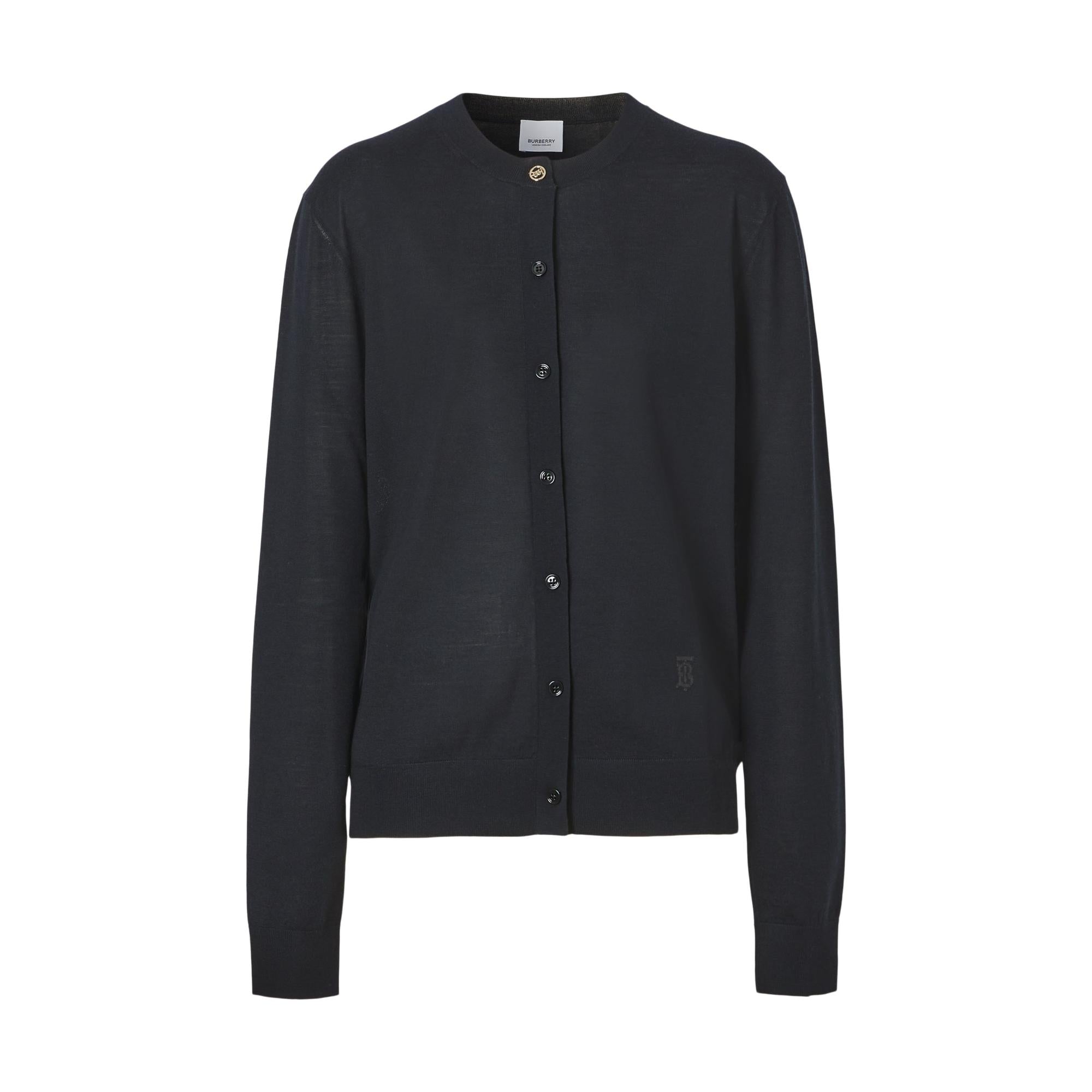 모노그램 모티프 울 실크 캐시미어 카디건