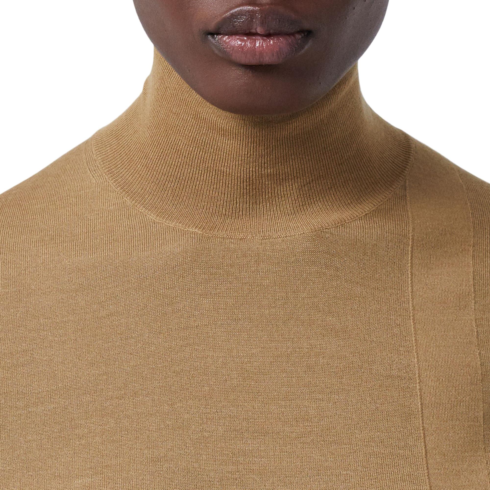 모노그램 모티프 울 실크 블렌드 퍼넬넥 스웨터