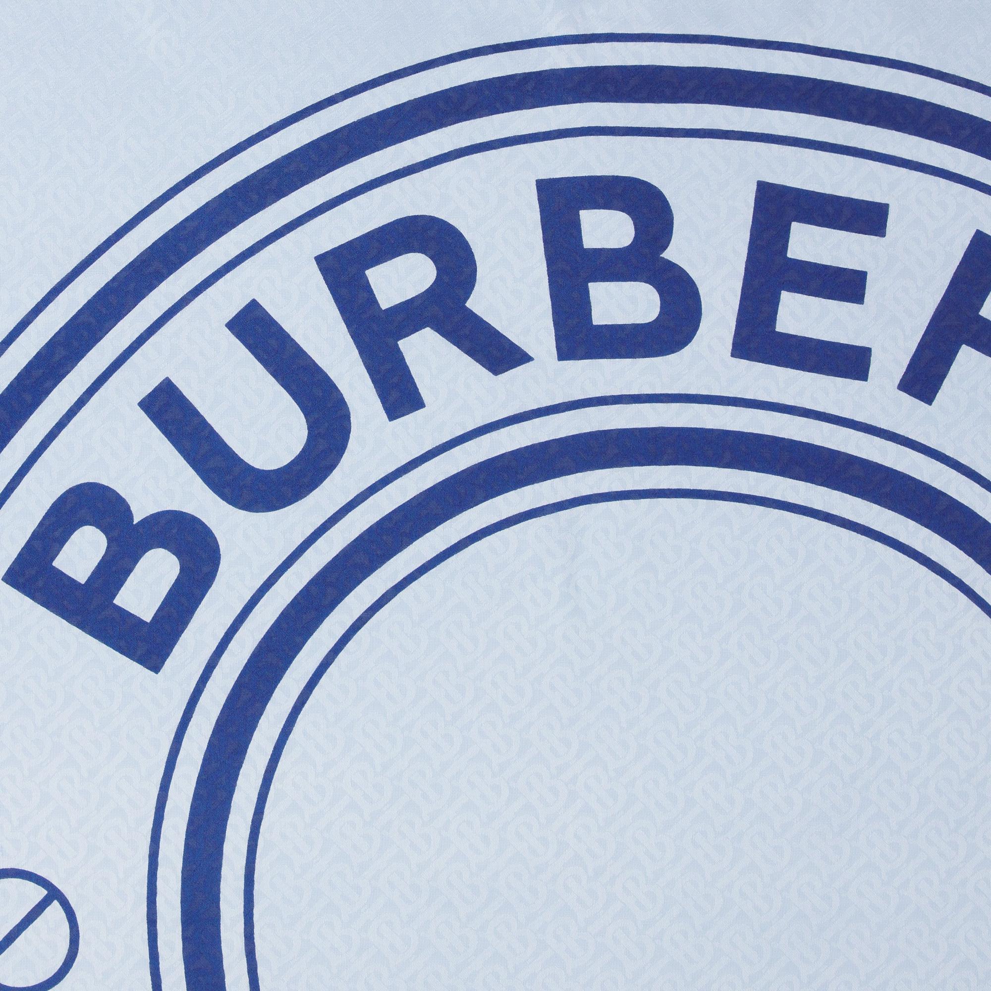 라지 로고 그래픽 실크 울 자카드 스퀘어 스카프