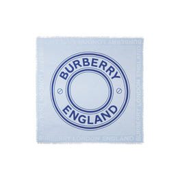 라지 로고 그래픽 실크 울 자카드 스퀘어 스카프