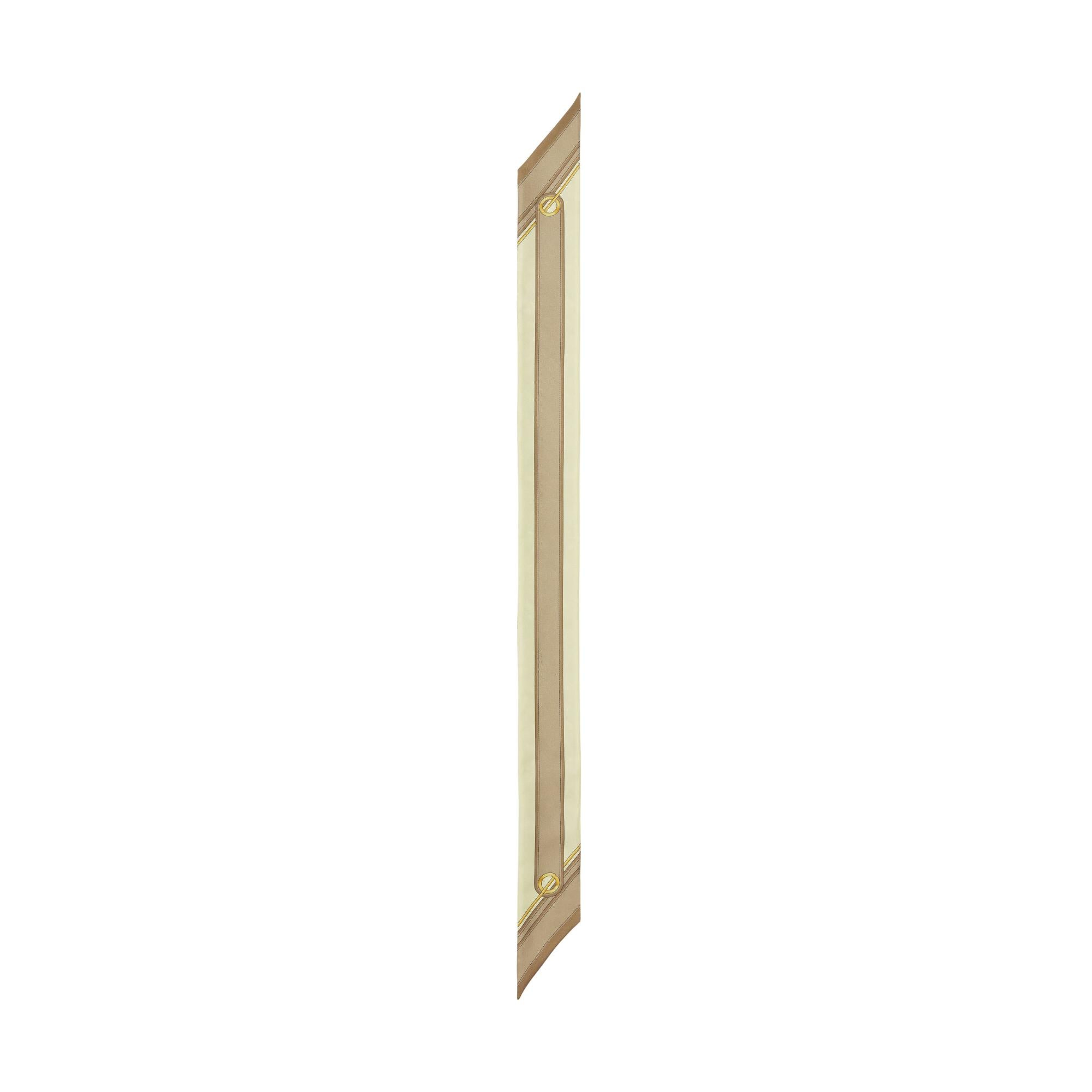 모노그램 로고 프린트 실크 스키니 스카프